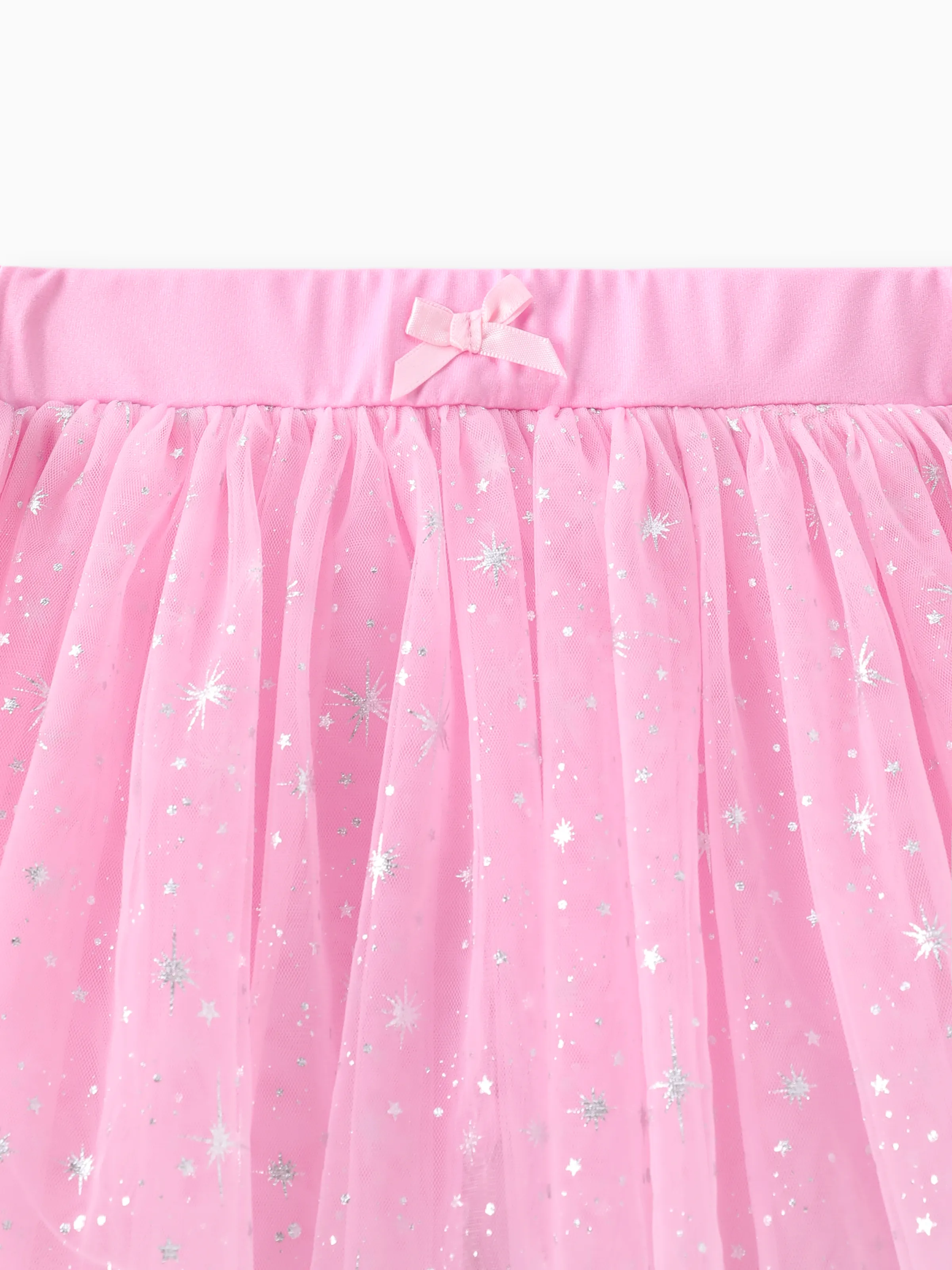 Paw Patrol Toddler Girl Skye Shinny Star Print Tulle Skirt Leggings Pink - Image 5