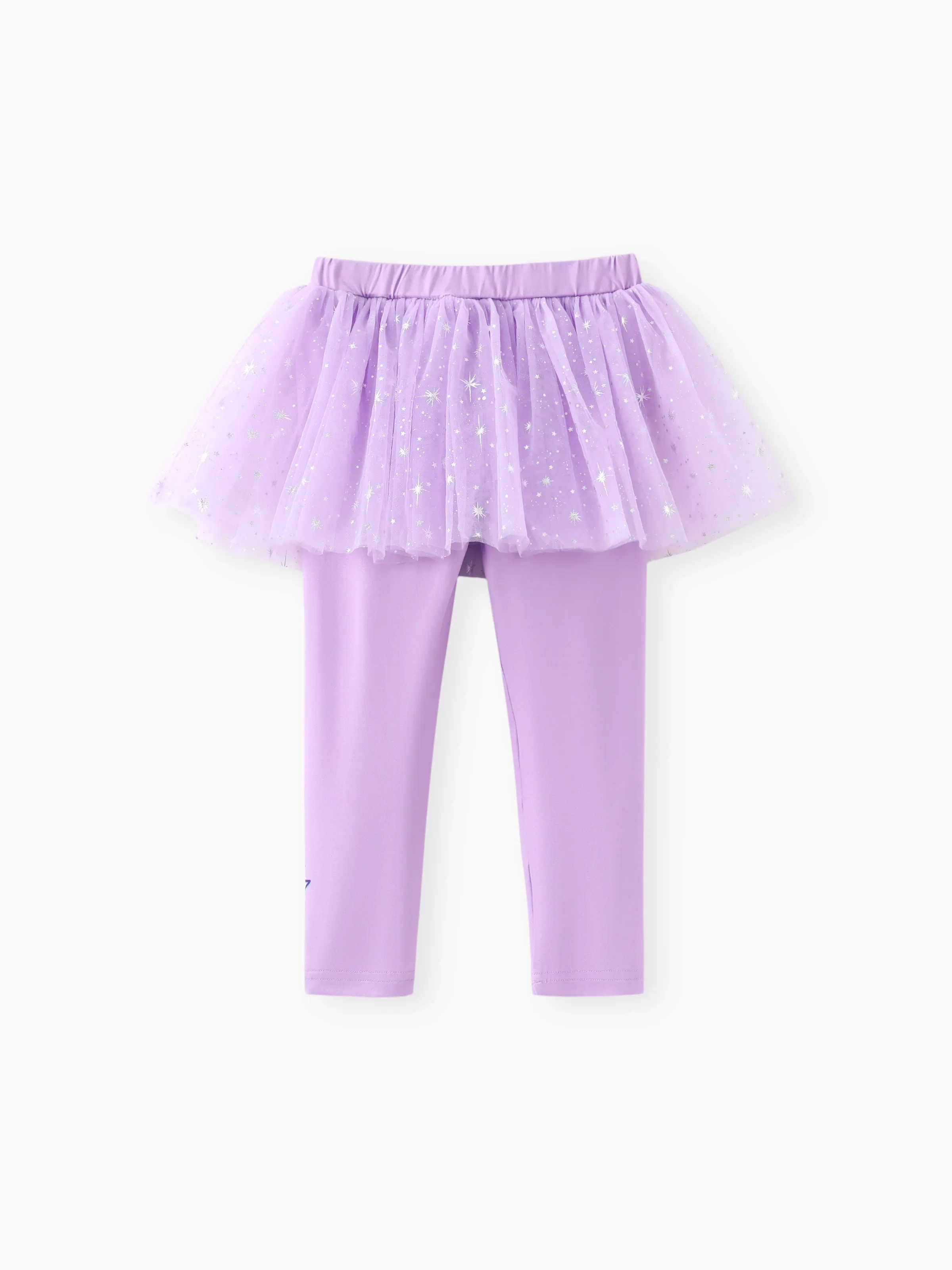 Paw Patrol Toddler Girl Everest Shinny Star Print Tulle Skirt Leggings Purple - Image 2
