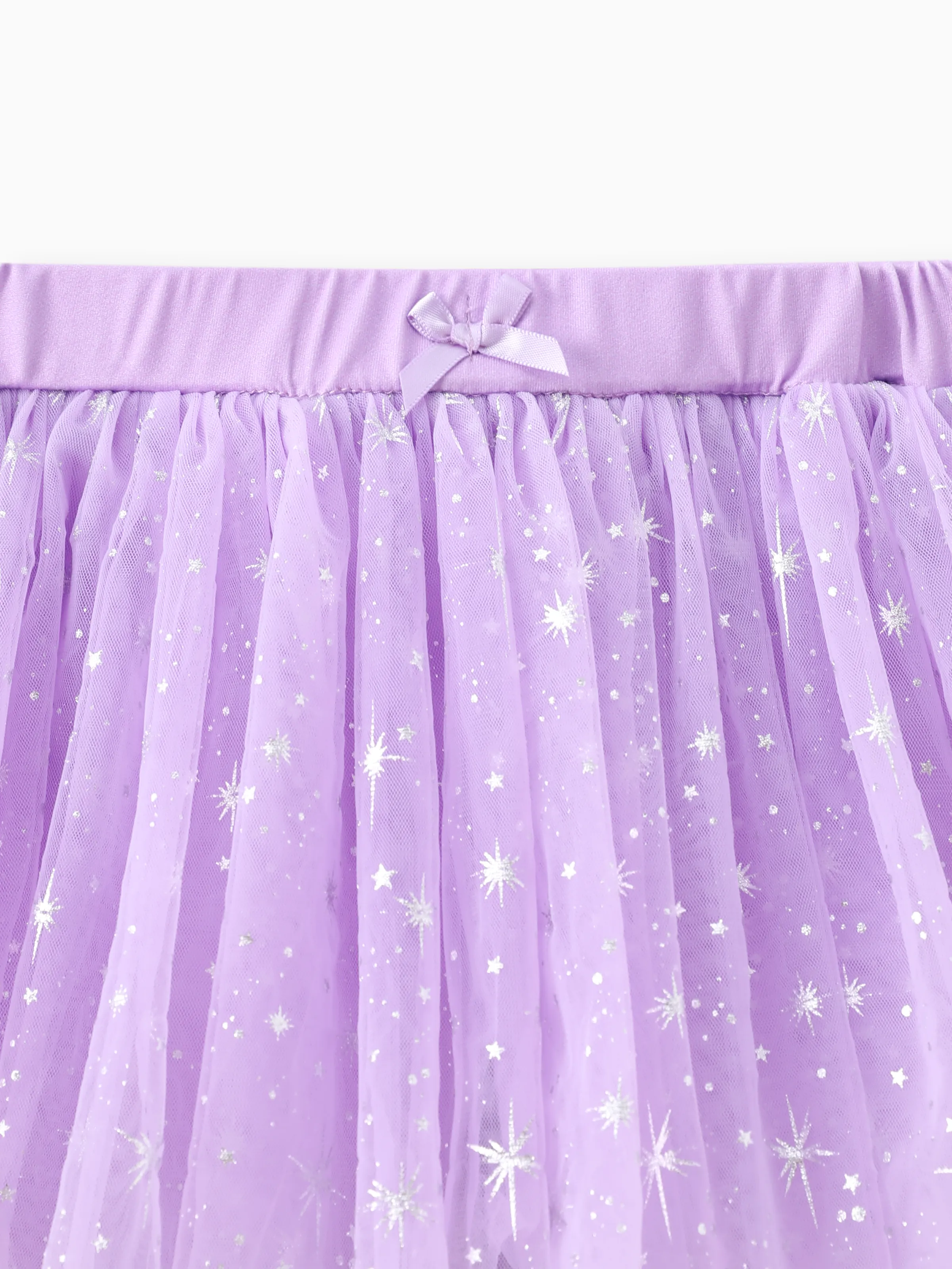 Paw Patrol Toddler Girl Everest Shinny Star Print Tulle Skirt Leggings Purple - Image 3