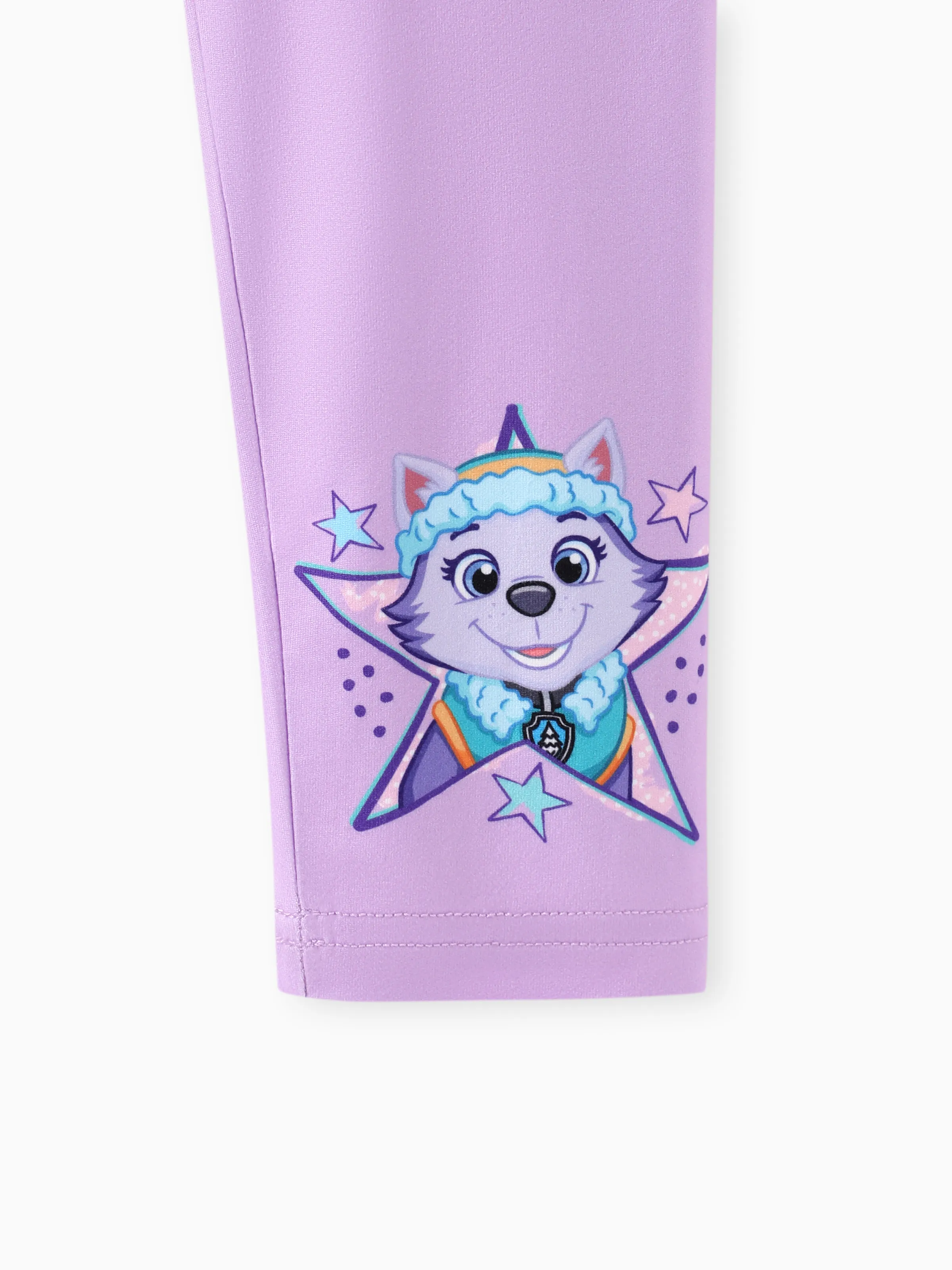 Paw Patrol Toddler Girl Everest Shinny Star Print Tulle Skirt Leggings Purple - Image 6