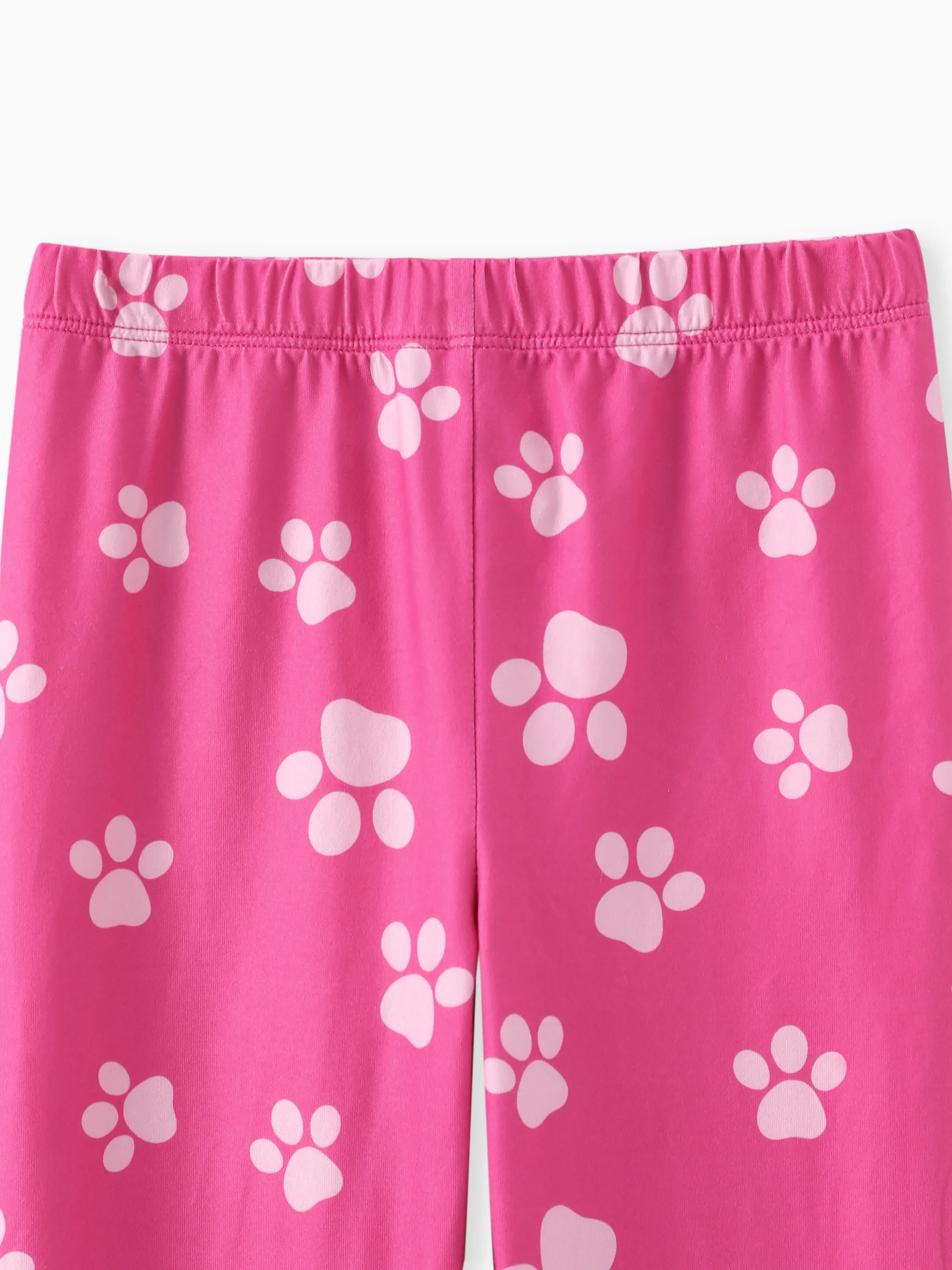 PAW Patrol Toddler Girl 2pcs Skye Rainbow/Gradient Ruffled Top with Leggings Set Pink - Image 7