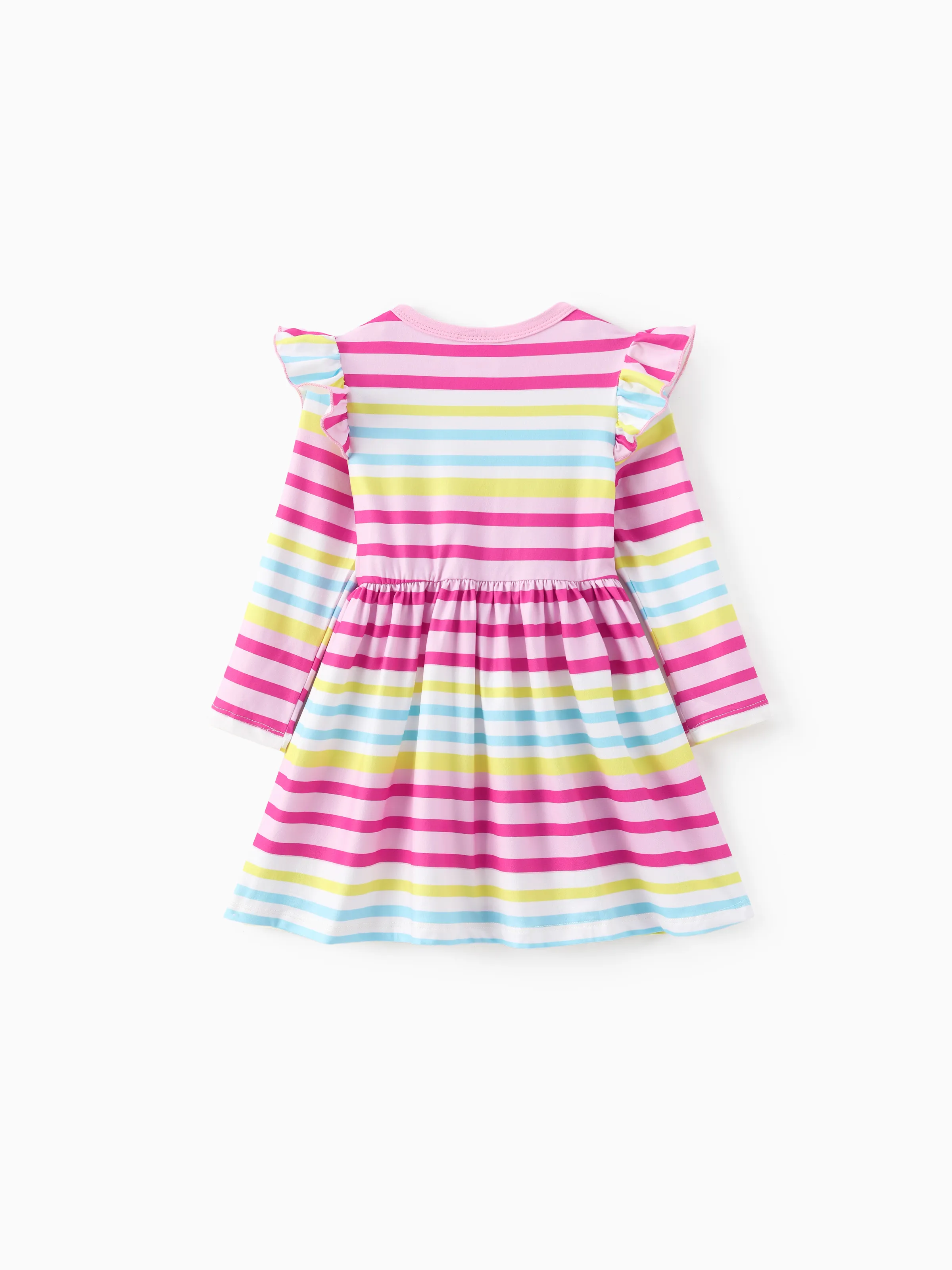 Paw Patrol Toddler Girl Skye&Everest Rainbow Striped Print Ruffle Dress Multi-color - Image 3