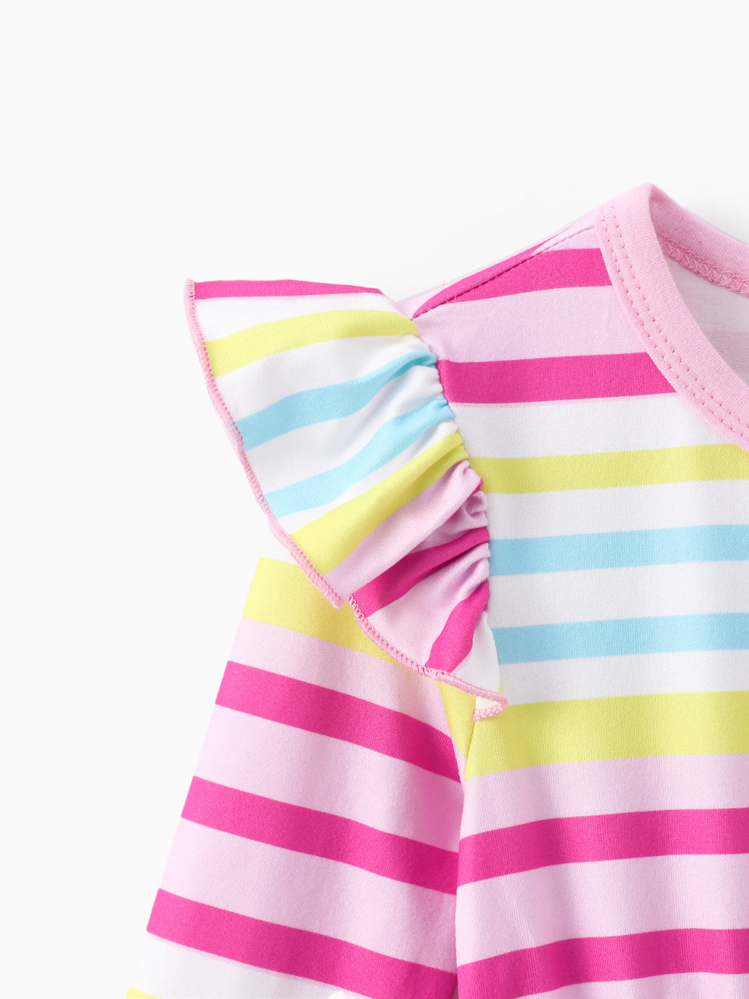 Paw Patrol Toddler Girl Skye&Everest Rainbow Striped Print Ruffle Dress Multi-color - Image 4