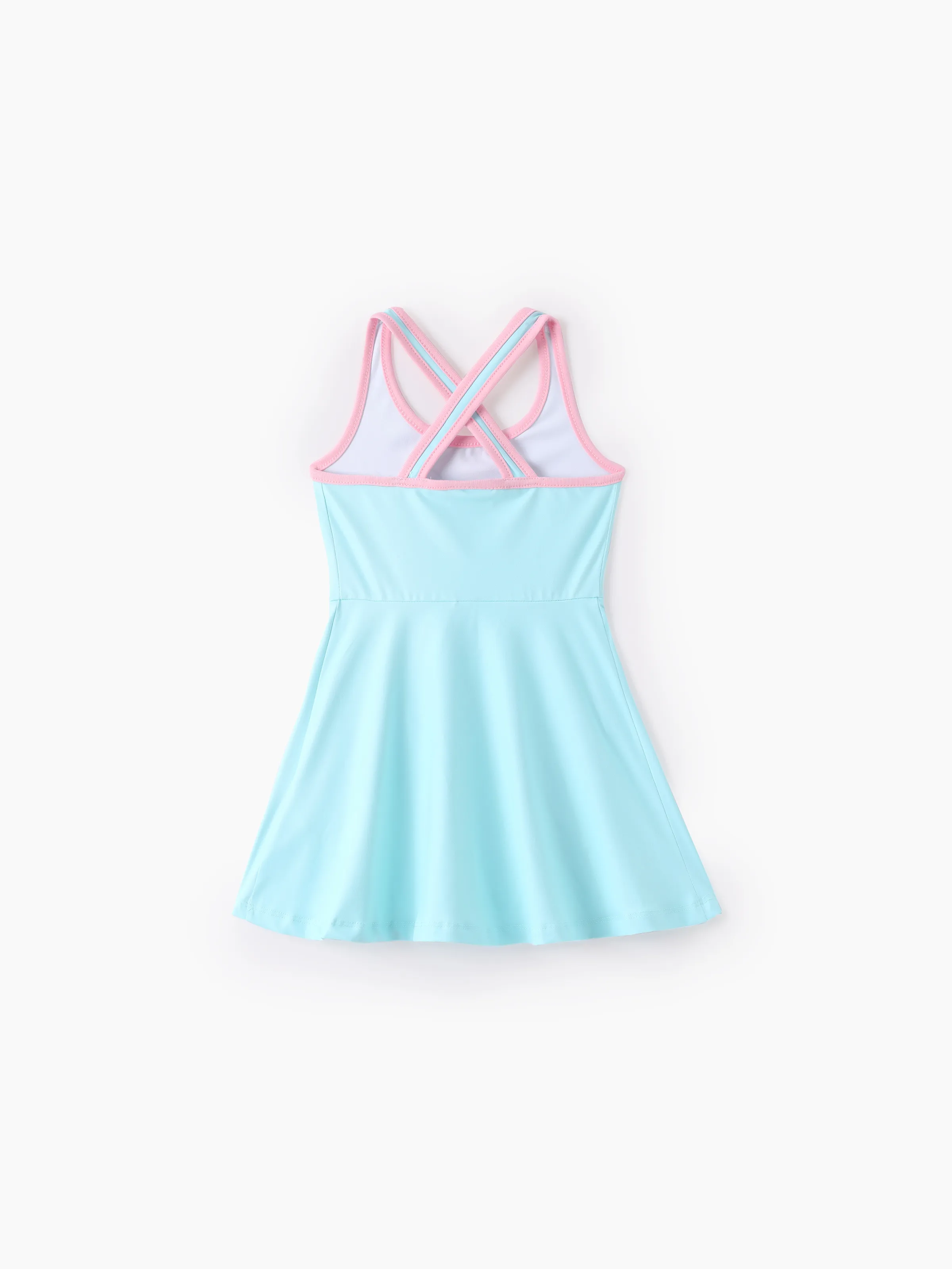 PAW Patrol Toddler/Kid Girl Floral Crisscross Back Dress Turquoise - Image 6