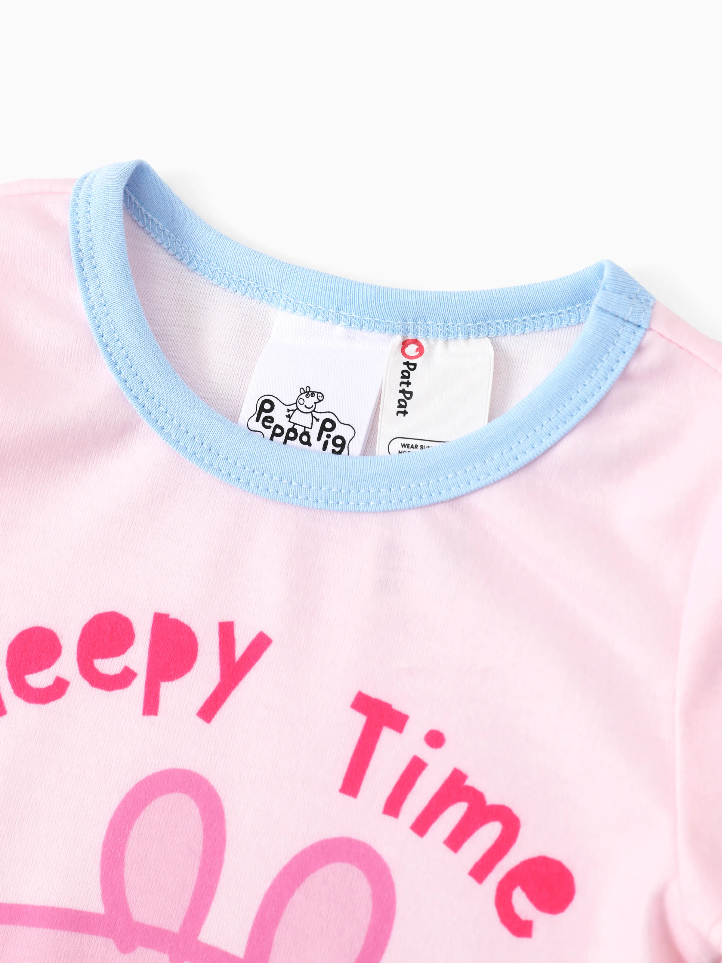 Peppa Pig Toddler Girl 2pcs Naia™ Sleepy Time Stars Print Short-sleeve Snug-Fitting Pajamas Set Pink - Image 4