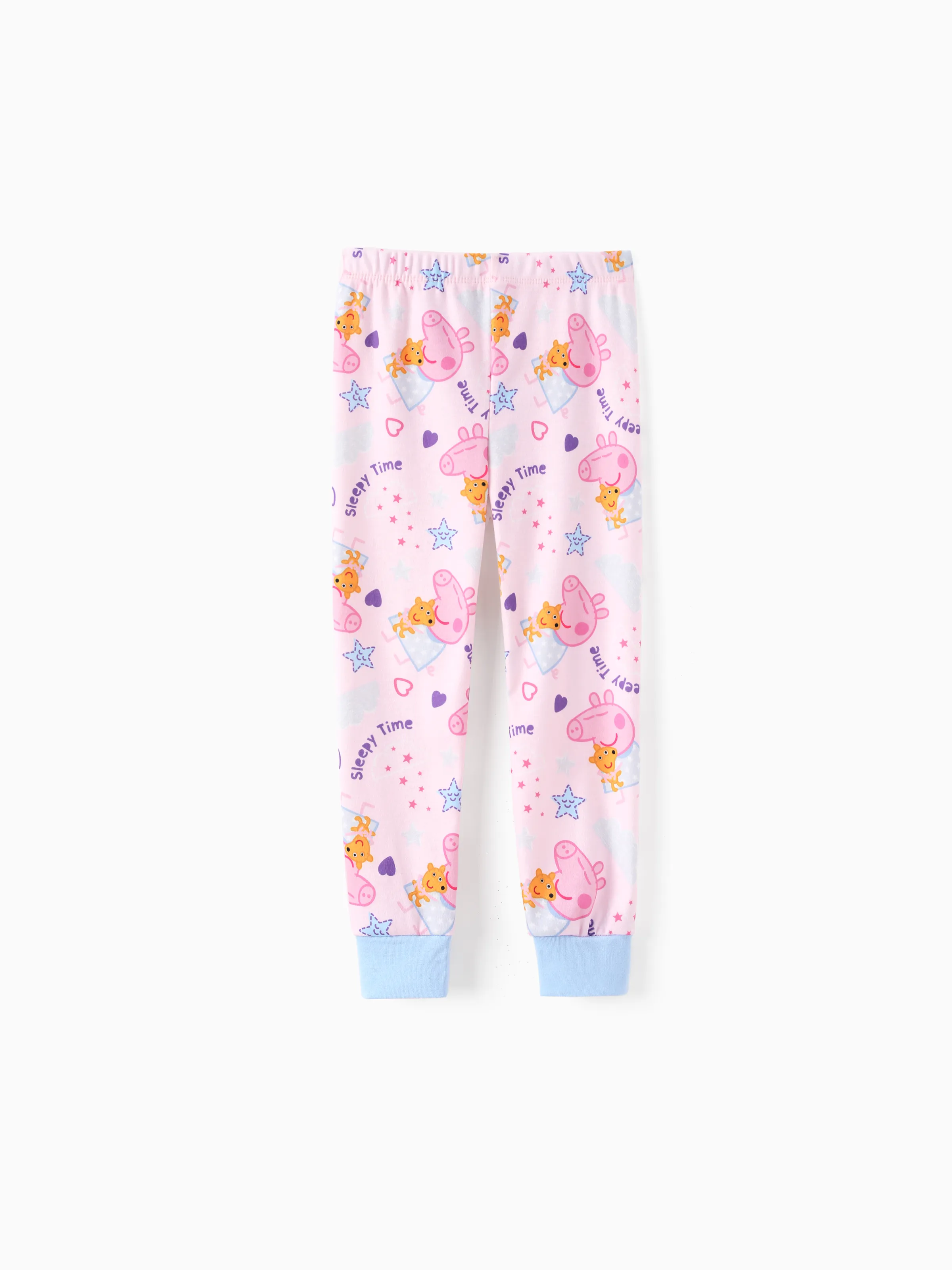 Peppa Pig Toddler Girl 2pcs Naia™ Sleepy Time Stars Print Short-sleeve Snug-Fitting Pajamas Set Pink - Image 6