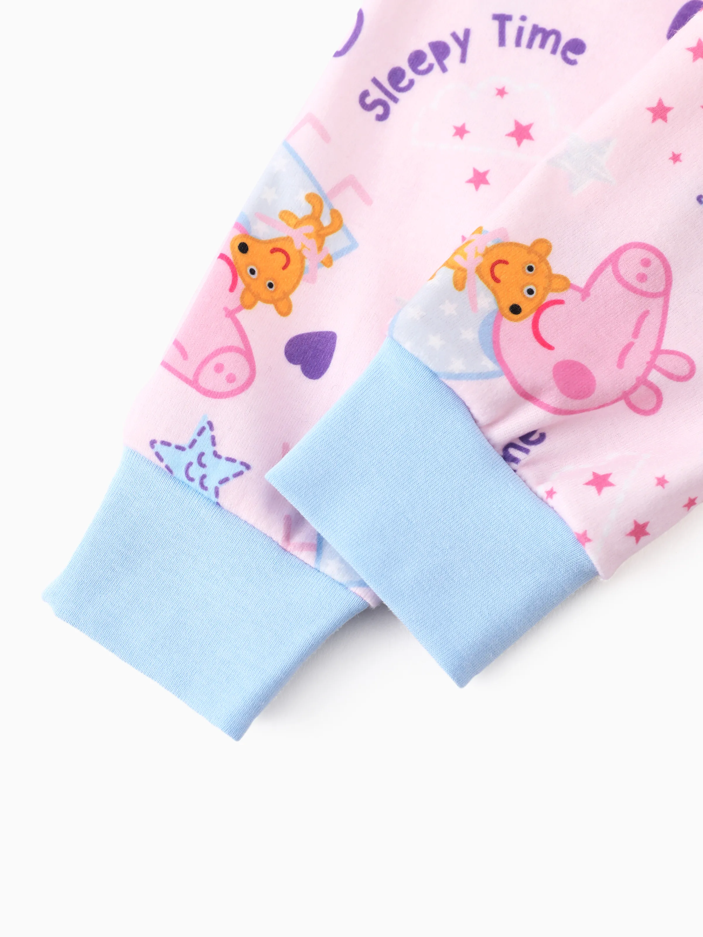 Peppa Pig Toddler Girl 2pcs Naia™ Sleepy Time Stars Print Short-sleeve Snug-Fitting Pajamas Set Pink - Image 7