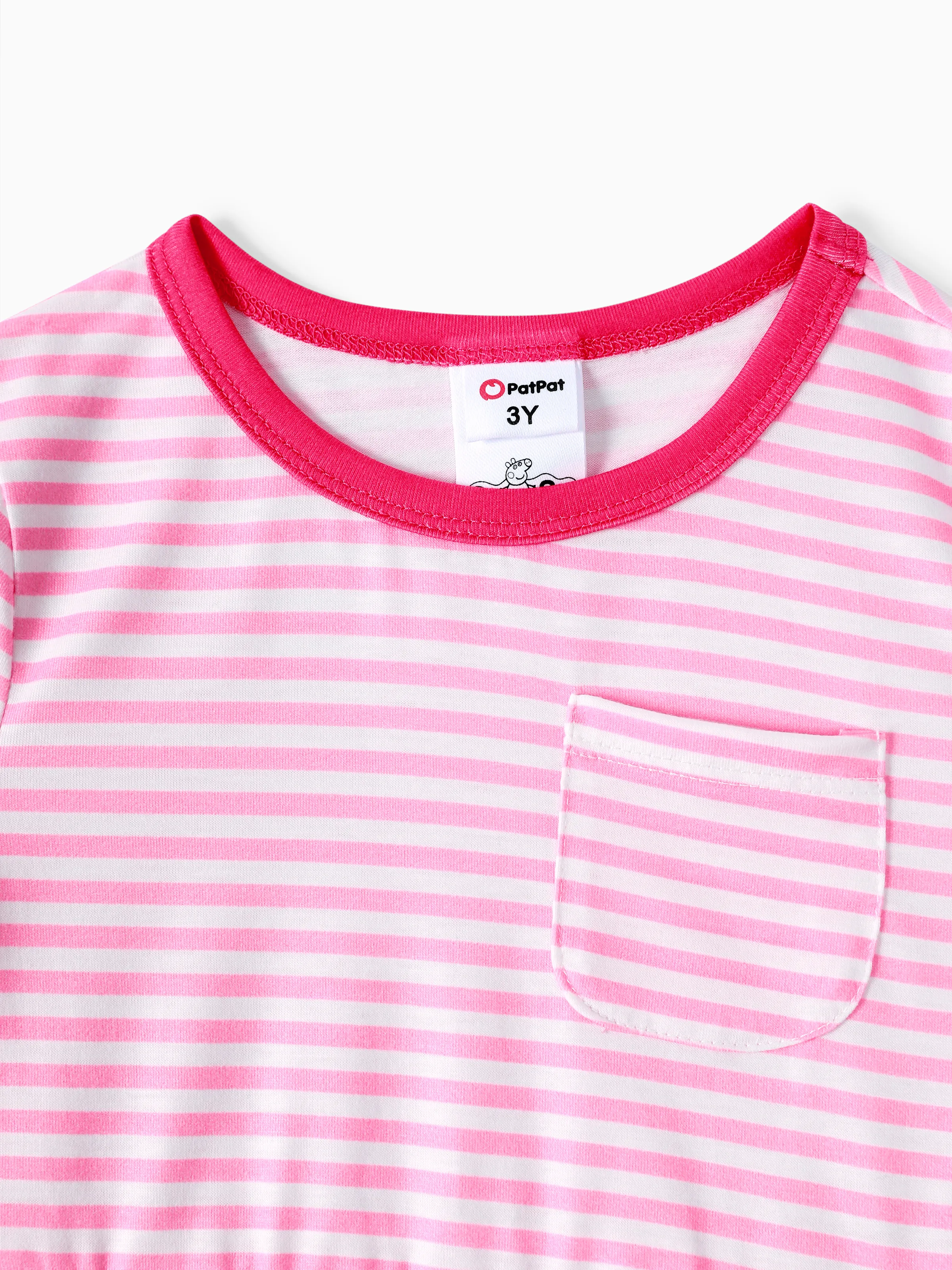 Peppa Pig Toddler Girl Summer Fruit/Grid/Stripe Pattern Dress Pink - Image 4