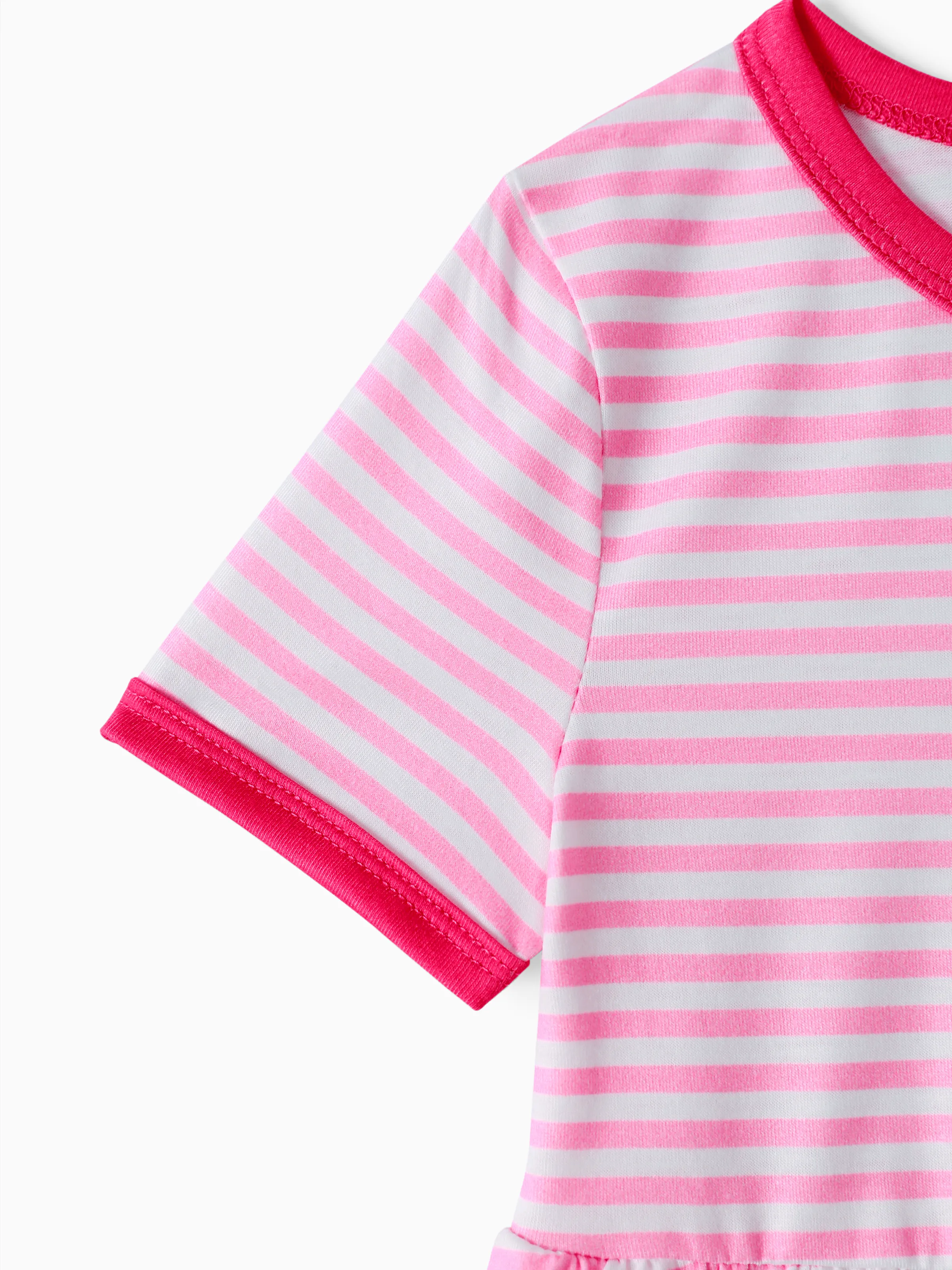 Peppa Pig Toddler Girl Summer Fruit/Grid/Stripe Pattern Dress Pink - Image 5