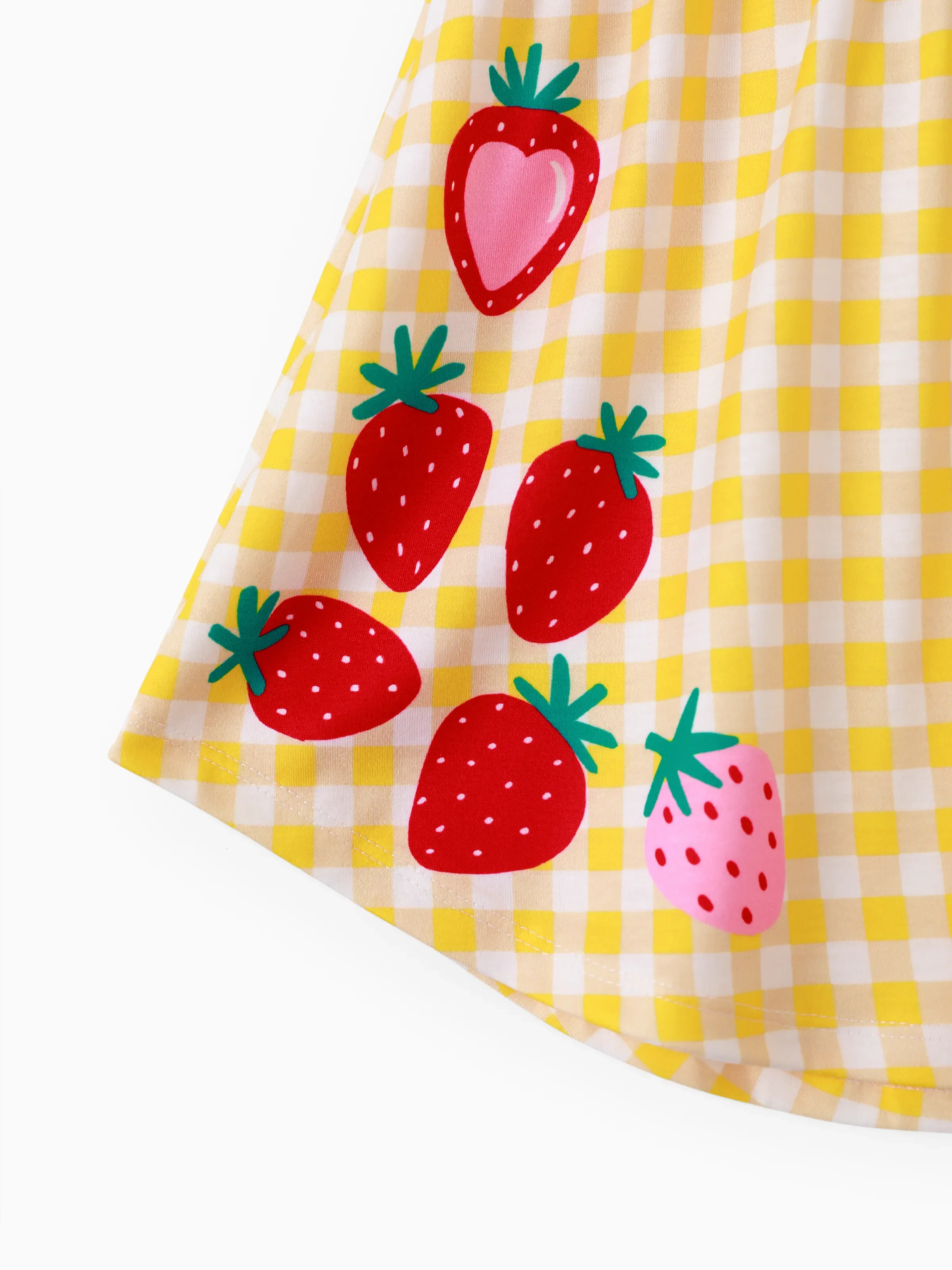 Peppa Pig Toddler Girl Summer Fruit/Grid/Stripe Pattern Dress Yellow - Image 8