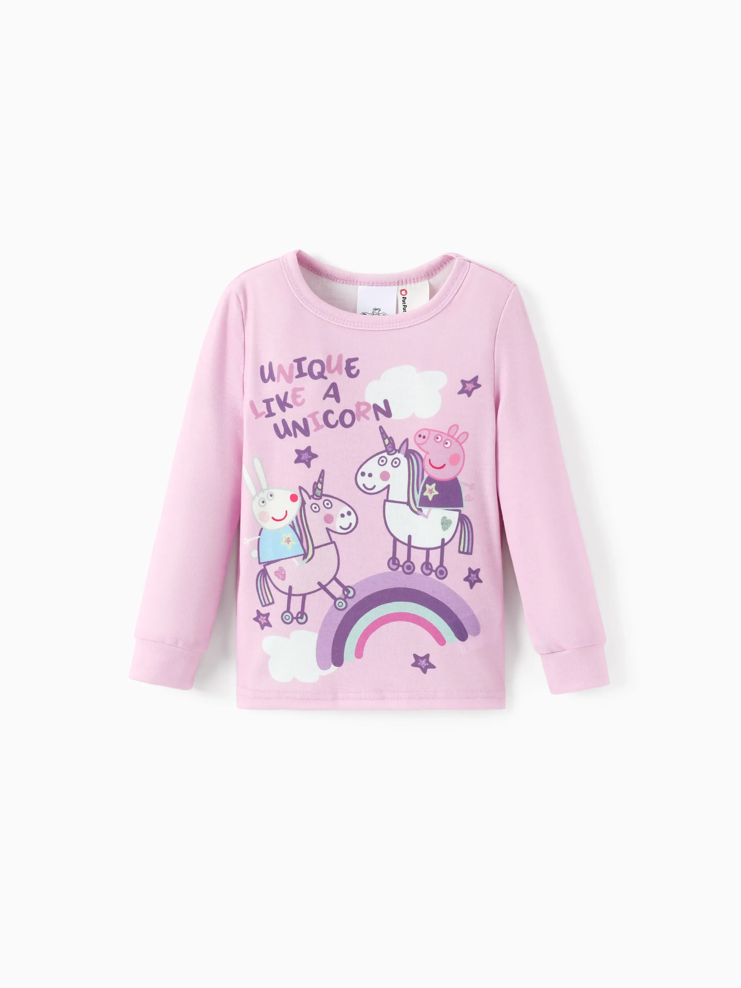 Peppa Pig Toddler Girls 2pcs Naia™ Dessert Print Long-sleeve Snug-Fitting Pajamas Set Light Pink - Image 4