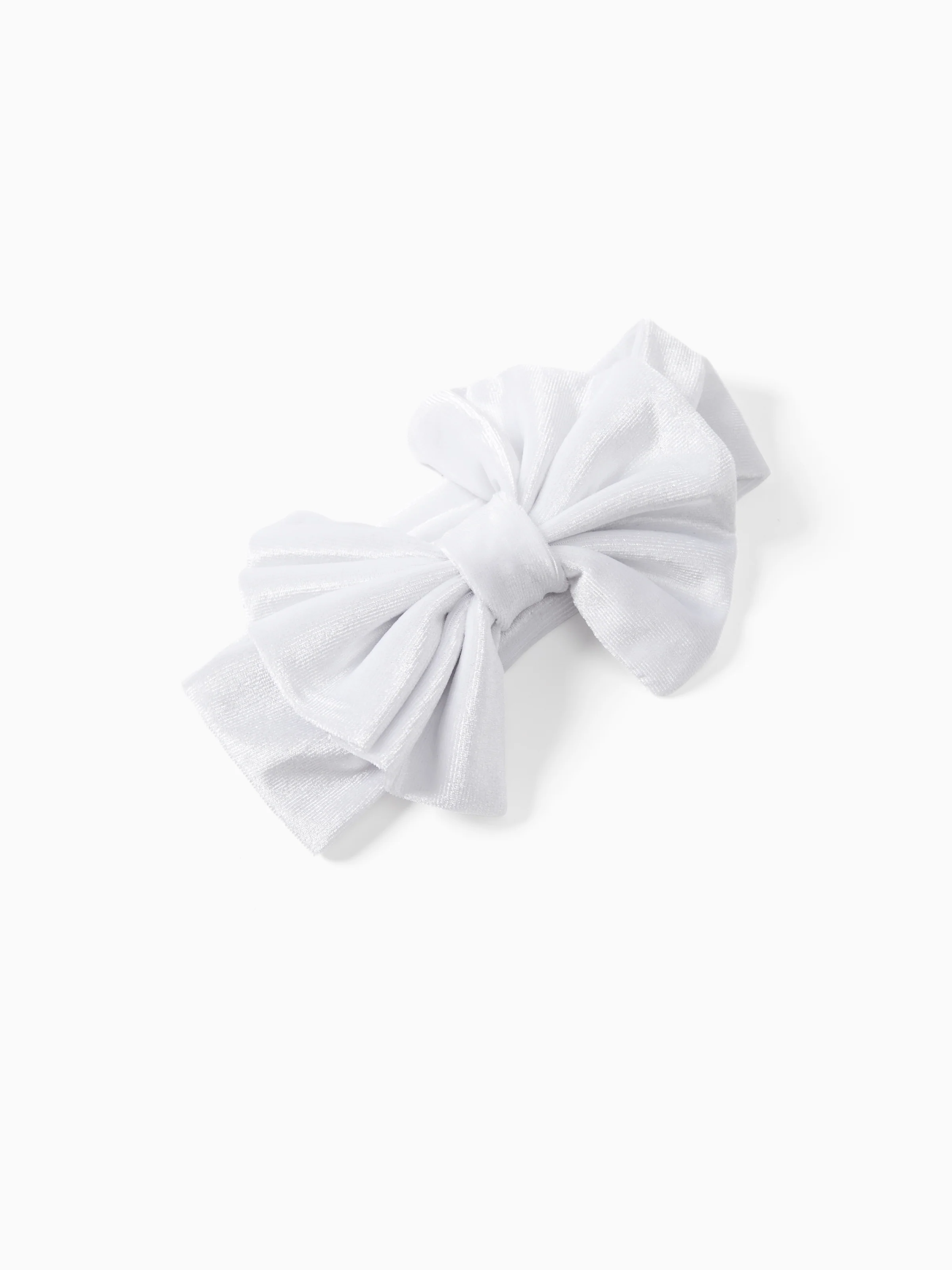 Solid Color Bowknot Headbands for Girls White - Image 3