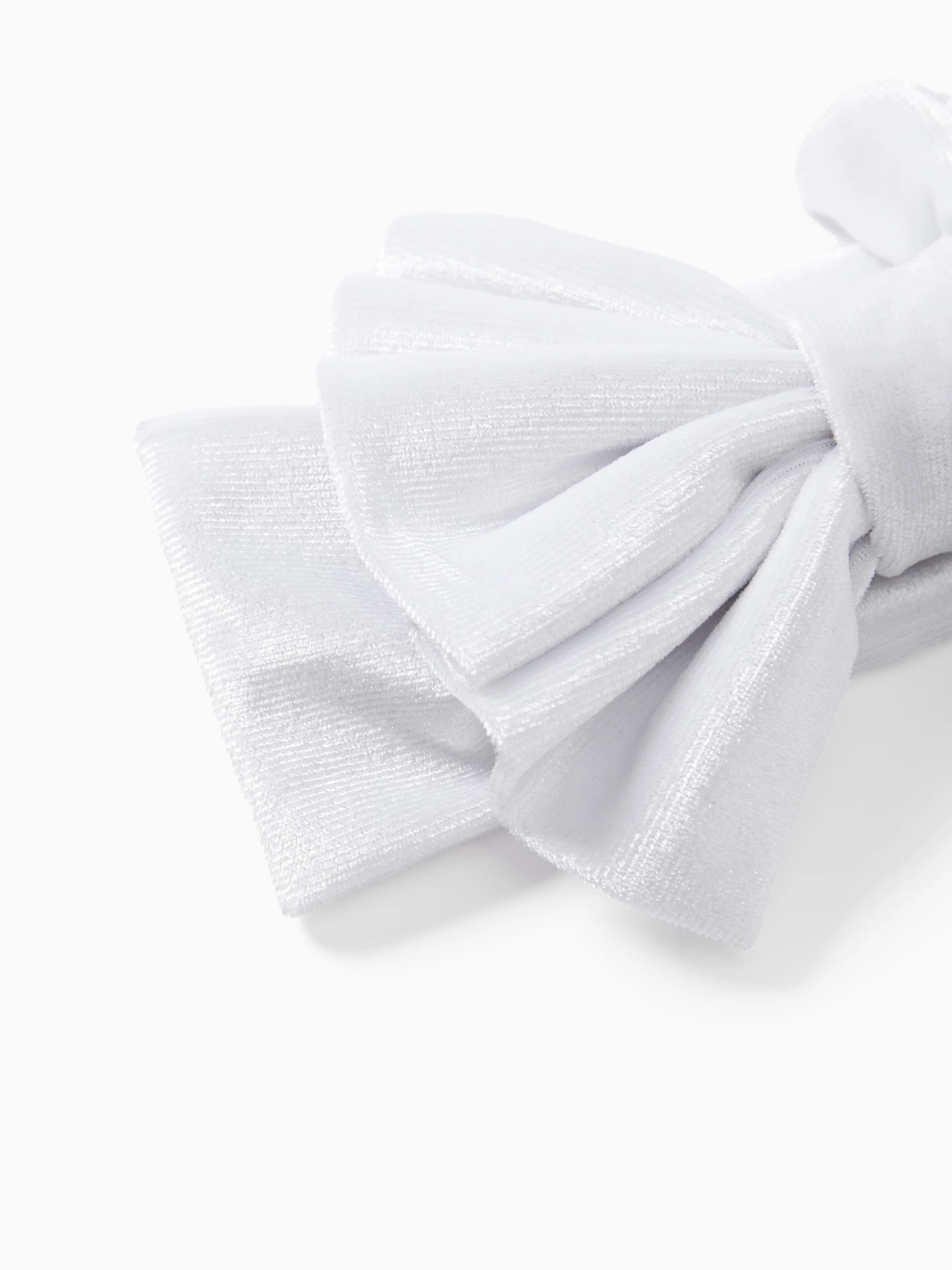 Solid Color Bowknot Headbands for Girls White - Image 4