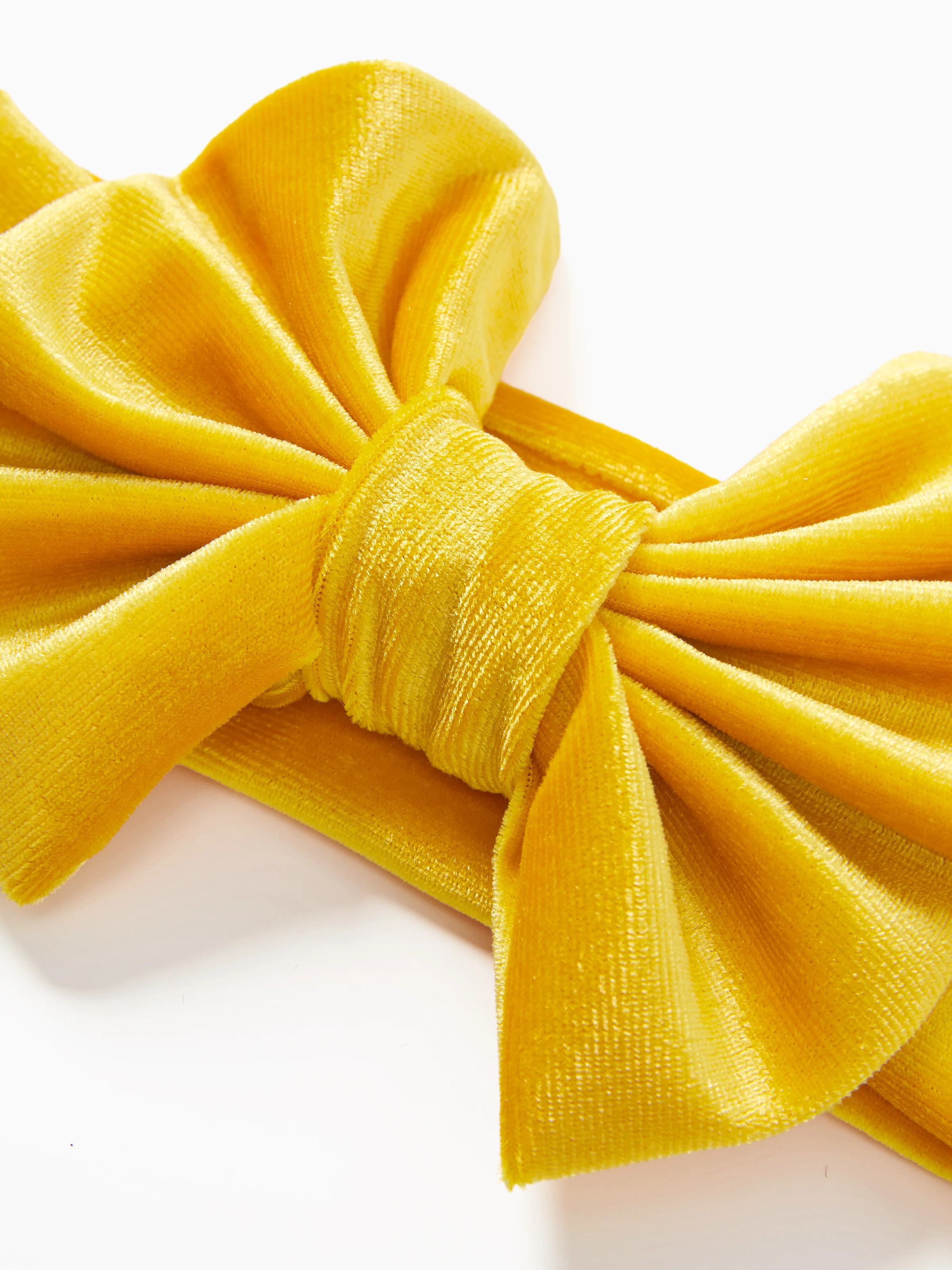 Solid Color Bowknot Headbands for Girls Yellow - Image 2