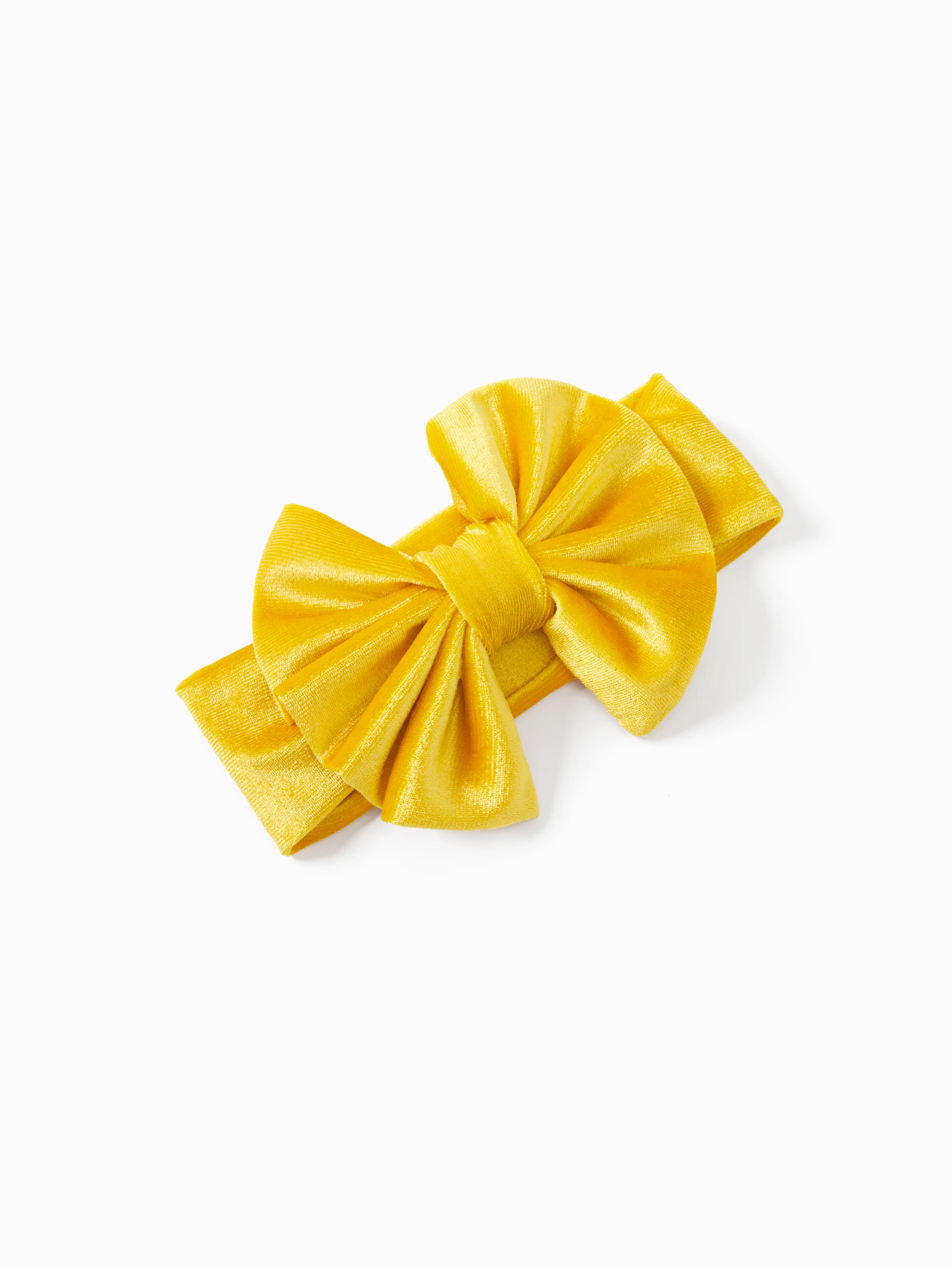 Solid Color Bowknot Headbands for Girls Yellow - Image 3