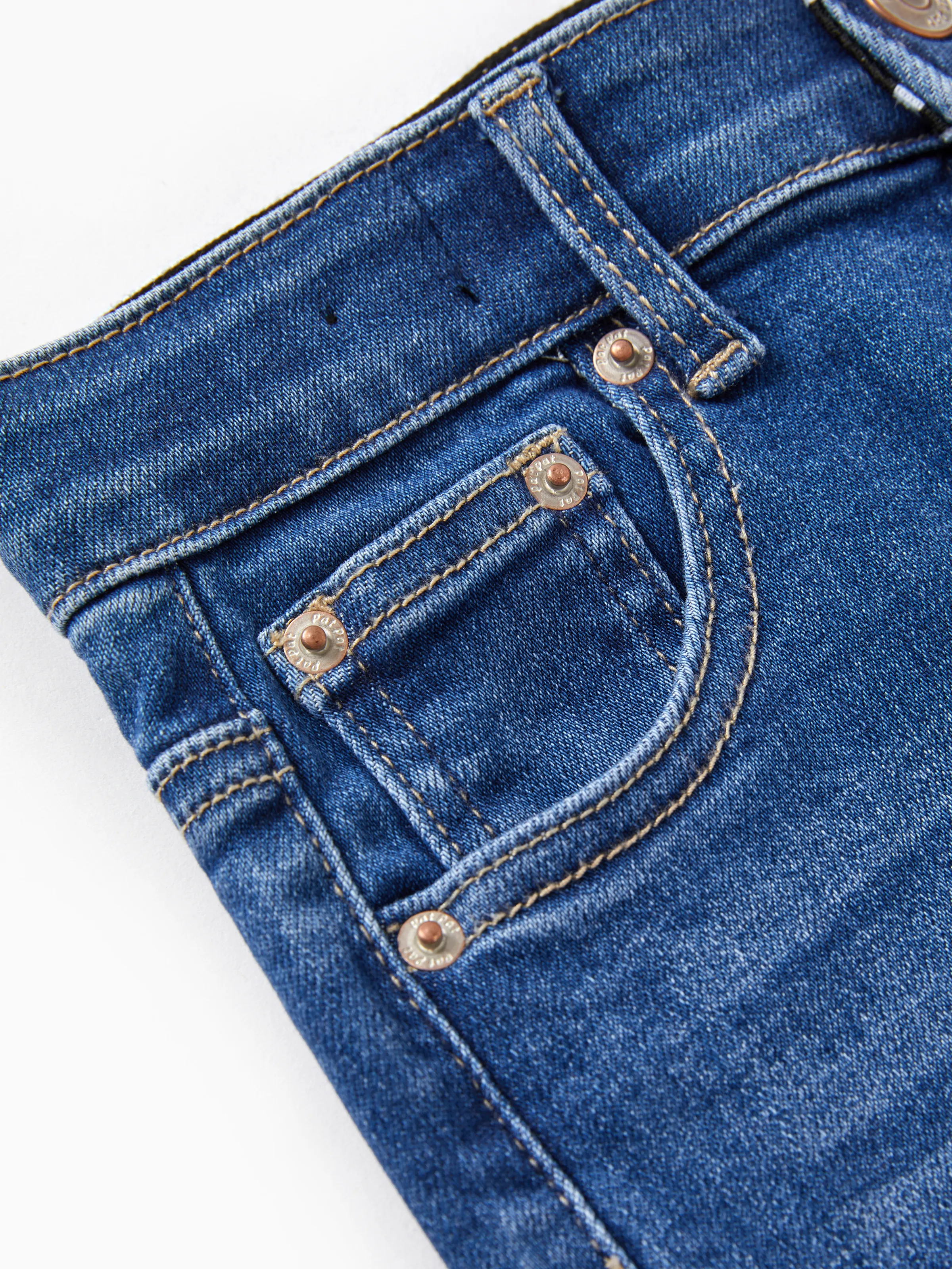 Solid Color Elastic Waist Soft Stretchy Comfortable Casual Jeans Cotton Bottoms with Pockets Blue - Image 9