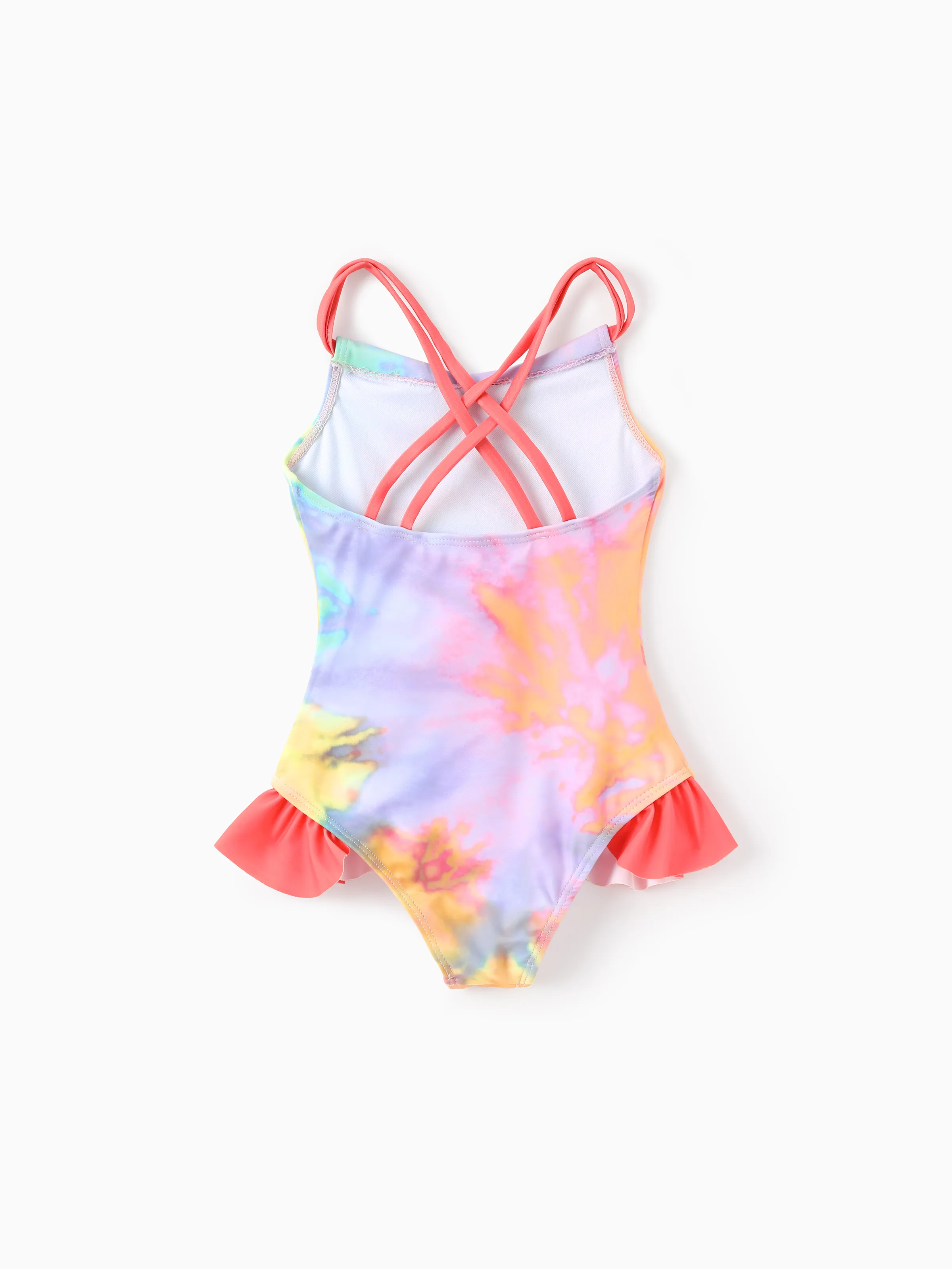 SpongeBob SquarePants Toddler/Kid Girl 1pcs Character Gradient Print Ruffle-hem One-piece UPF 50+ Swimsuit Multi-color - Image 3