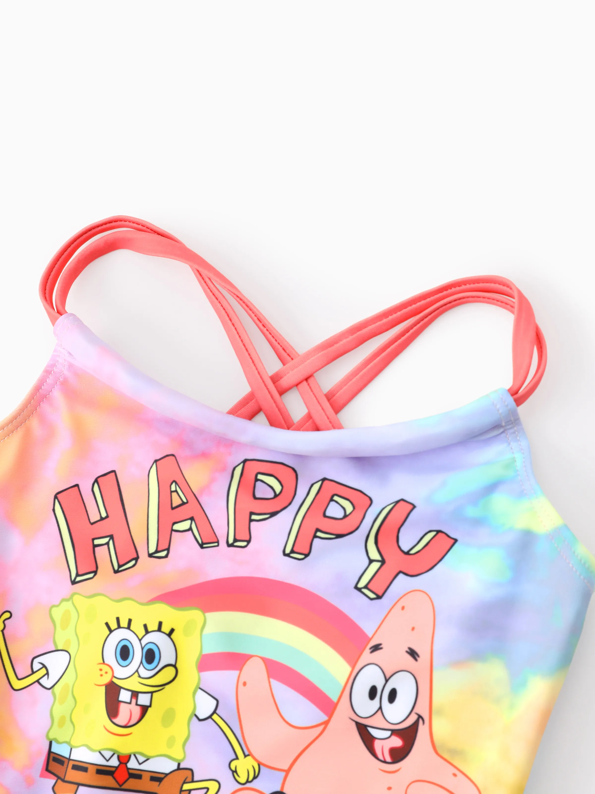 SpongeBob SquarePants Toddler/Kid Girl 1pcs Character Gradient Print Ruffle-hem One-piece UPF 50+ Swimsuit Multi-color - Image 4