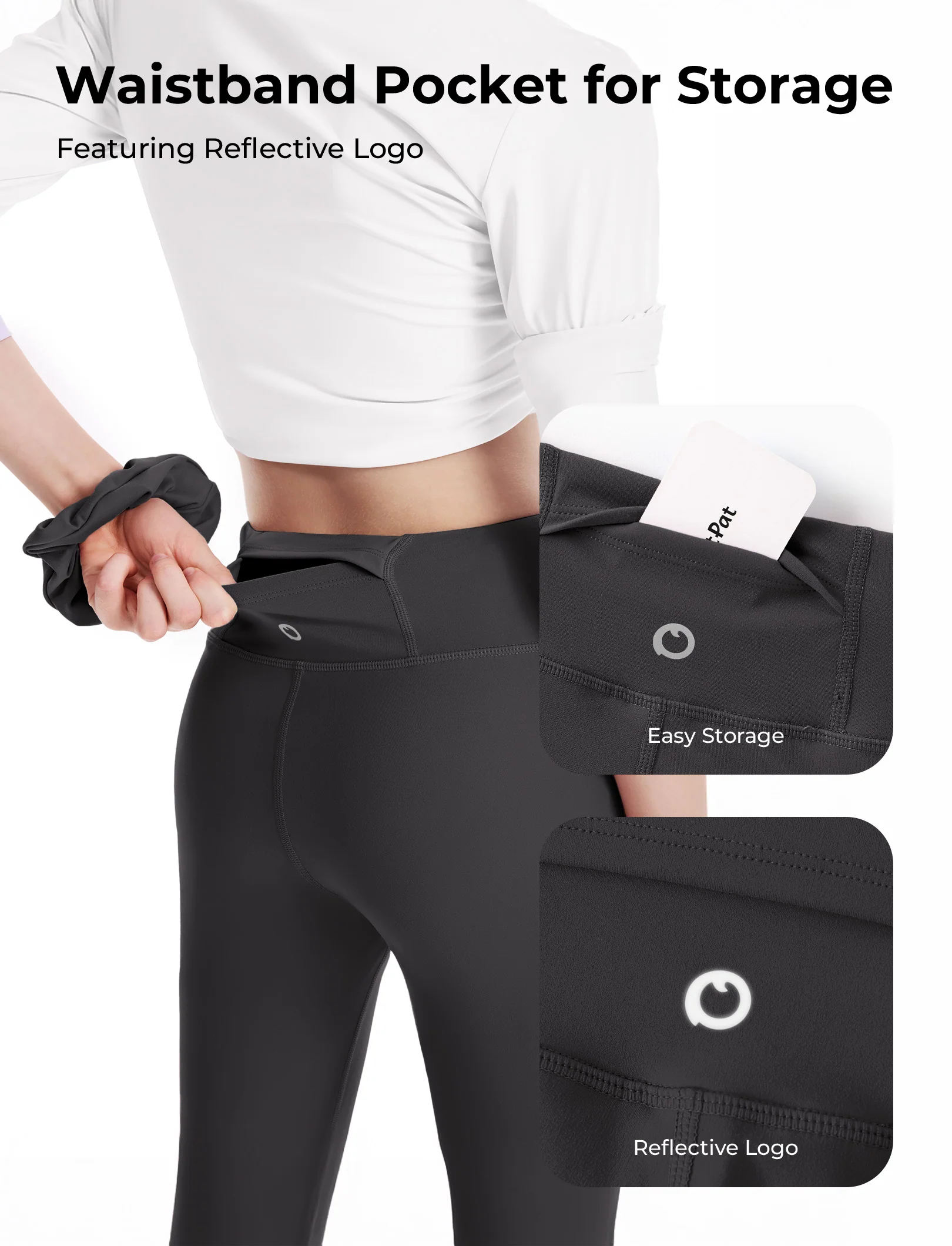 Girl's Leggings High-Waist Flared Yoga Pants with Complimentary Matching Scrunchie Dark Grey - Image 5