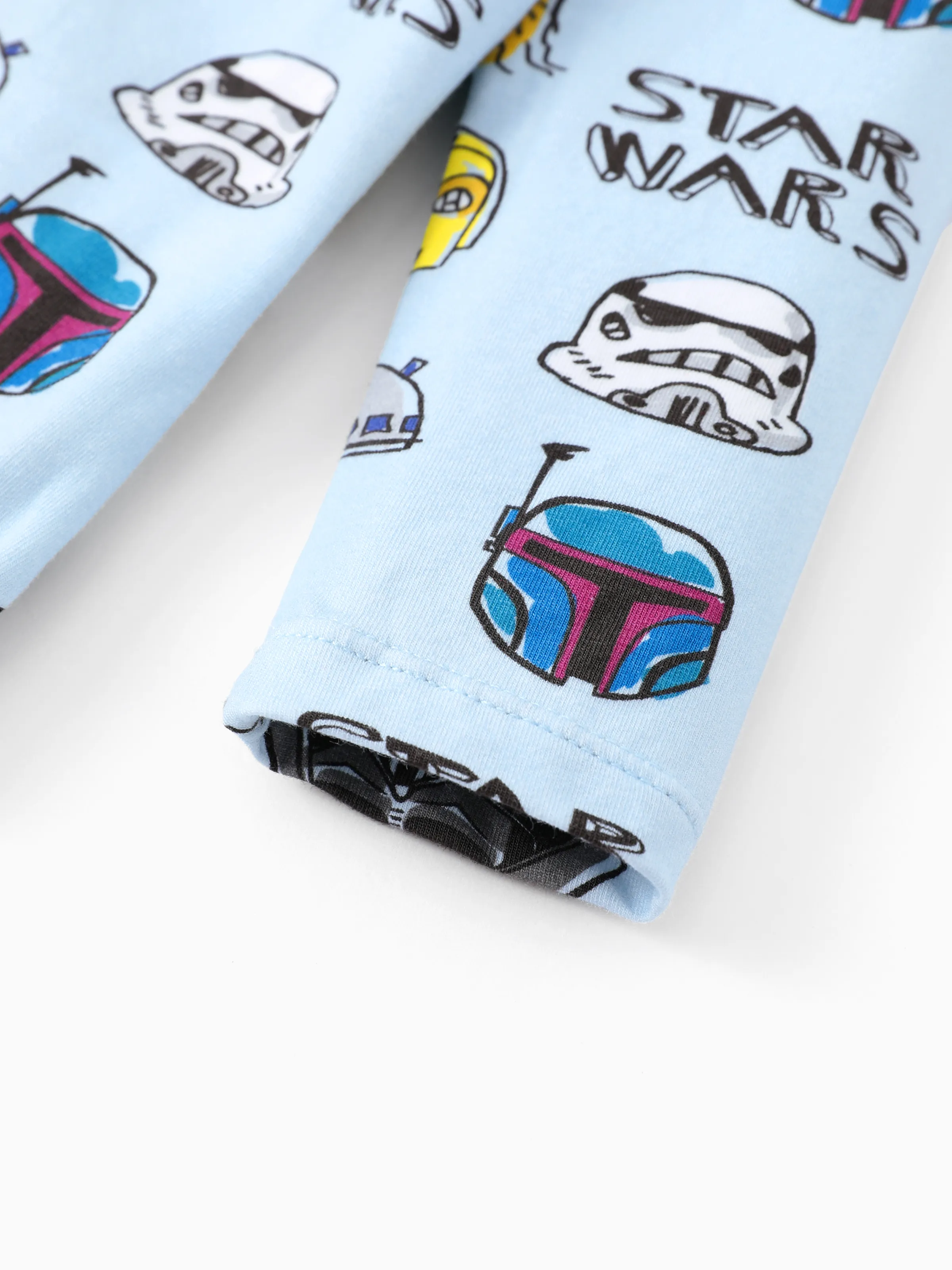 Star Wars Baby Boy 2pcs Yoda/Darth Vader/R2-D2/C-3PO Childlike Character Graphic Longsleeves Bodysuit and Pants Sets Light Blue - Image 9