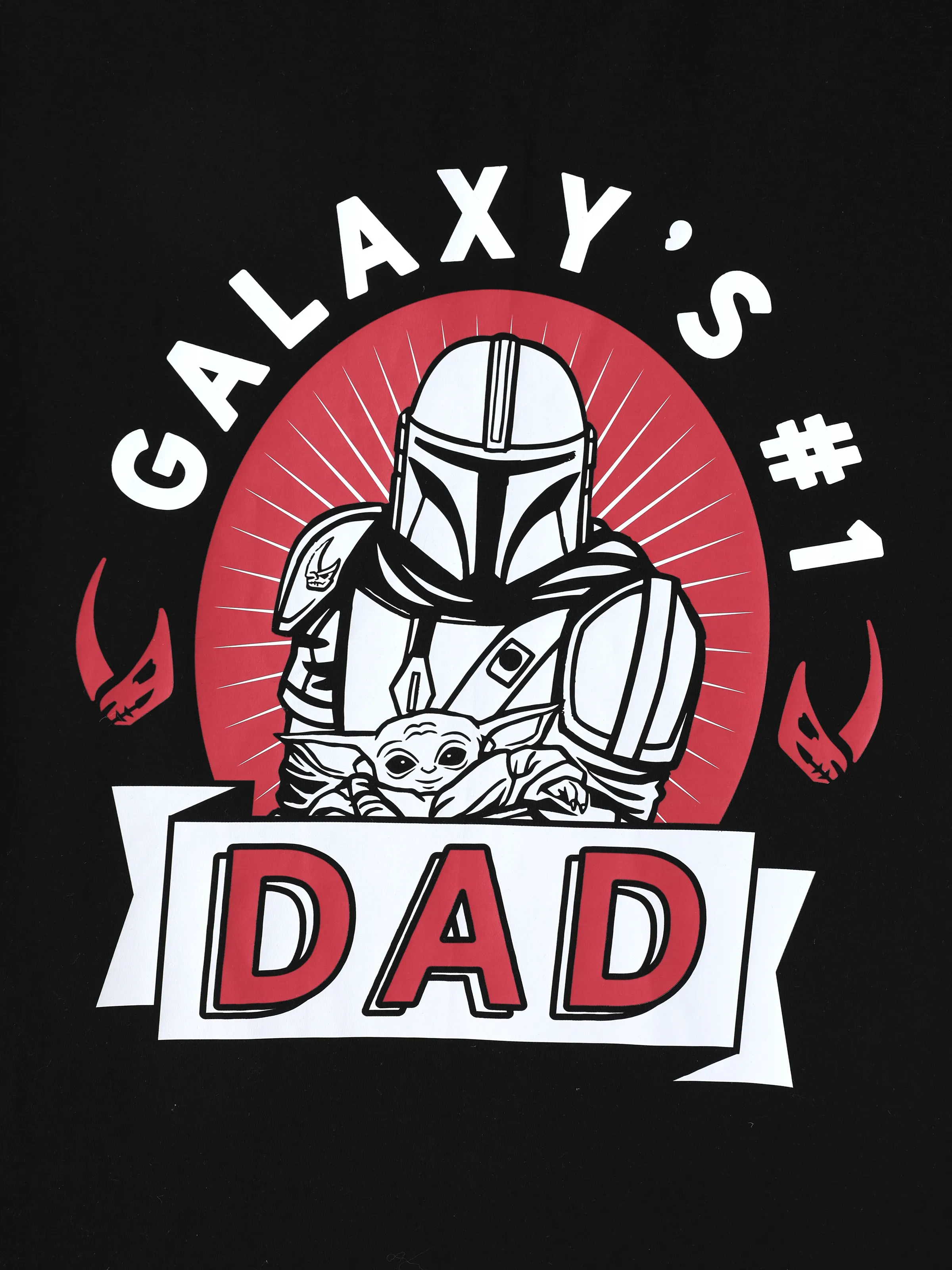 Star Wars Daddy & Me Grogu Cotton Character Print T-shirts Black - Image 12