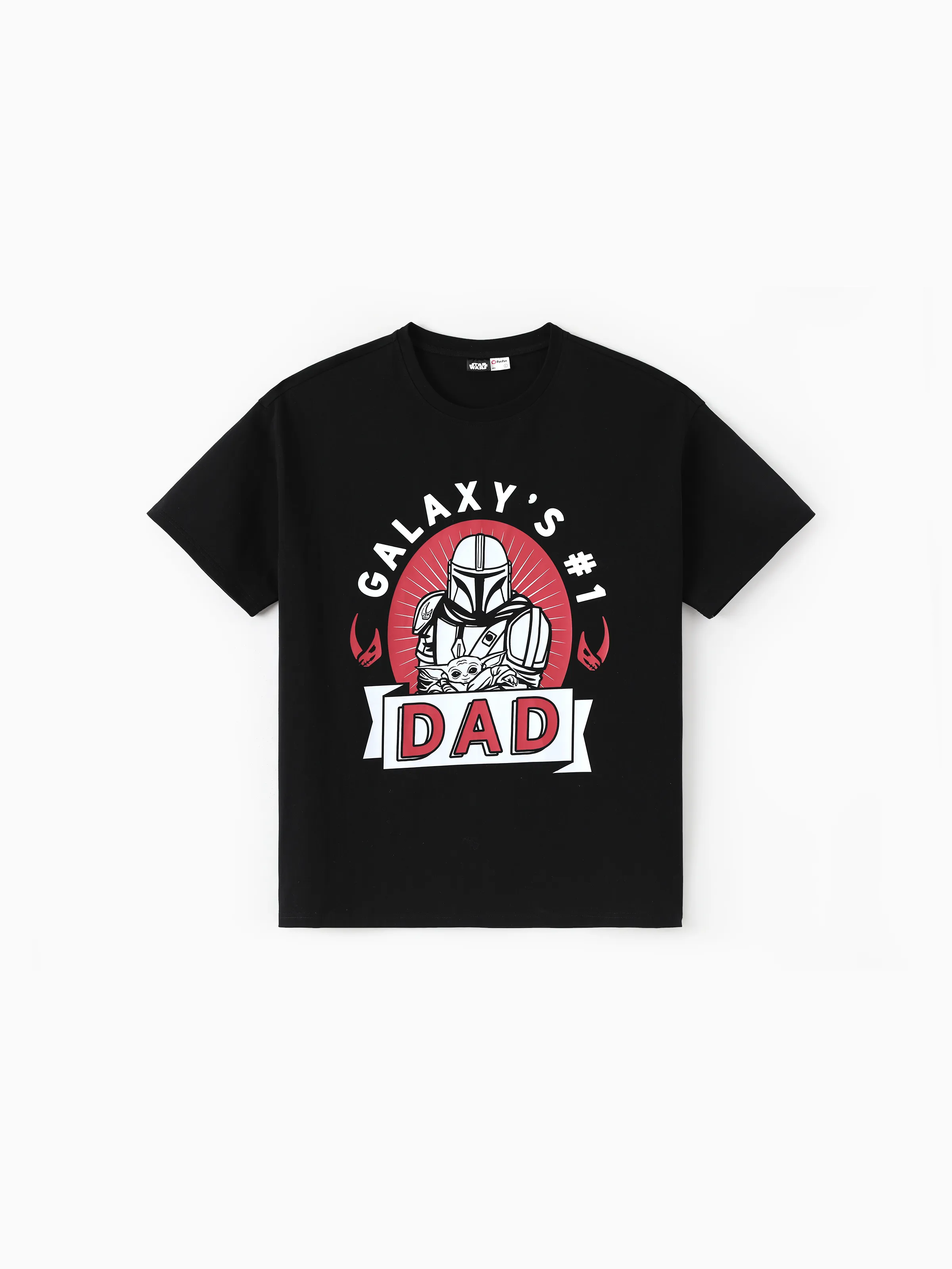 Star Wars Daddy & Me Grogu Cotton Character Print T-shirts Black - Image 9