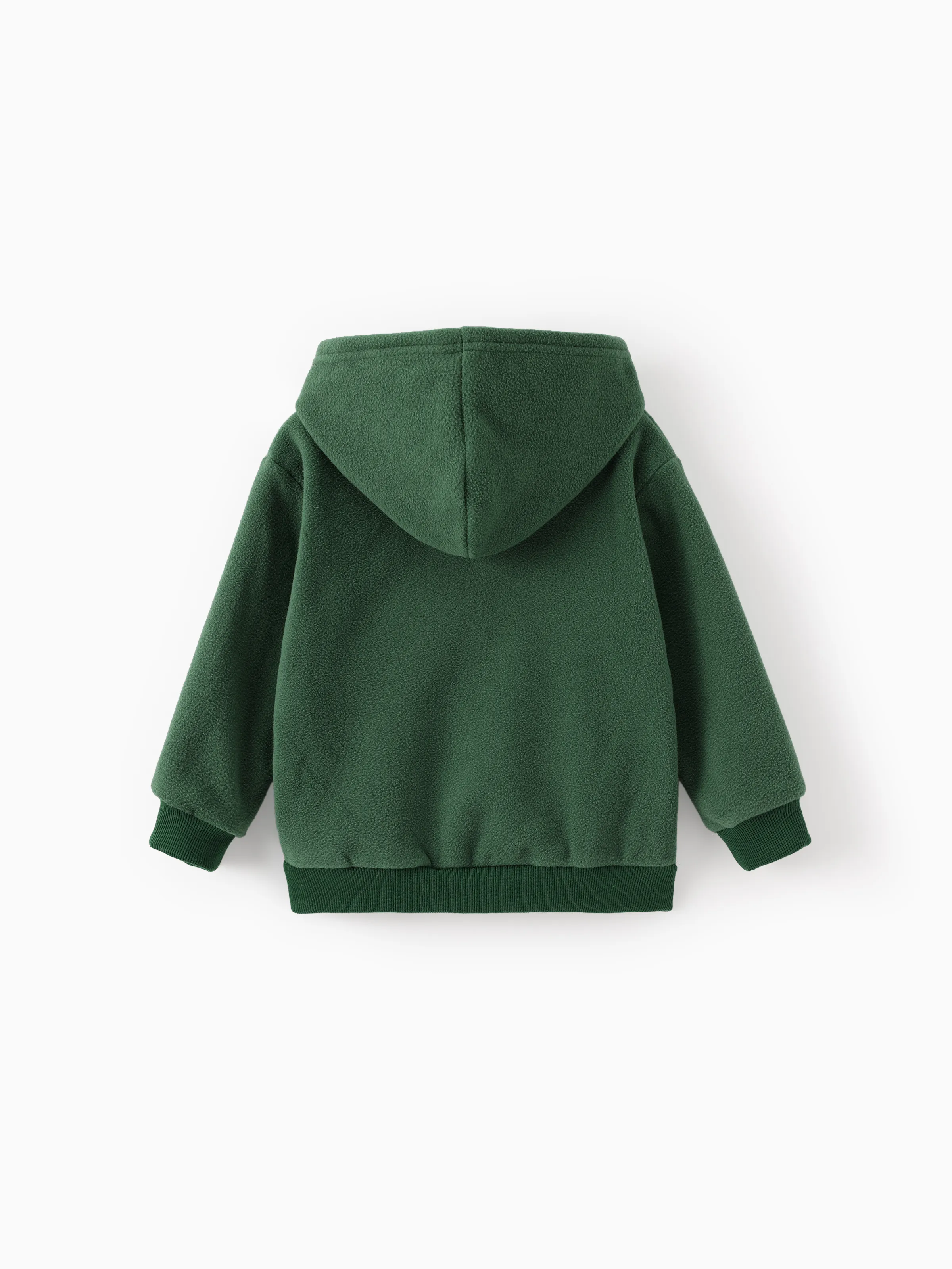 Star Wars Toddler Boy Grogu Polar fleece Diagonal-Pocket Hooded Sweatshirt Dark Green - Image 4