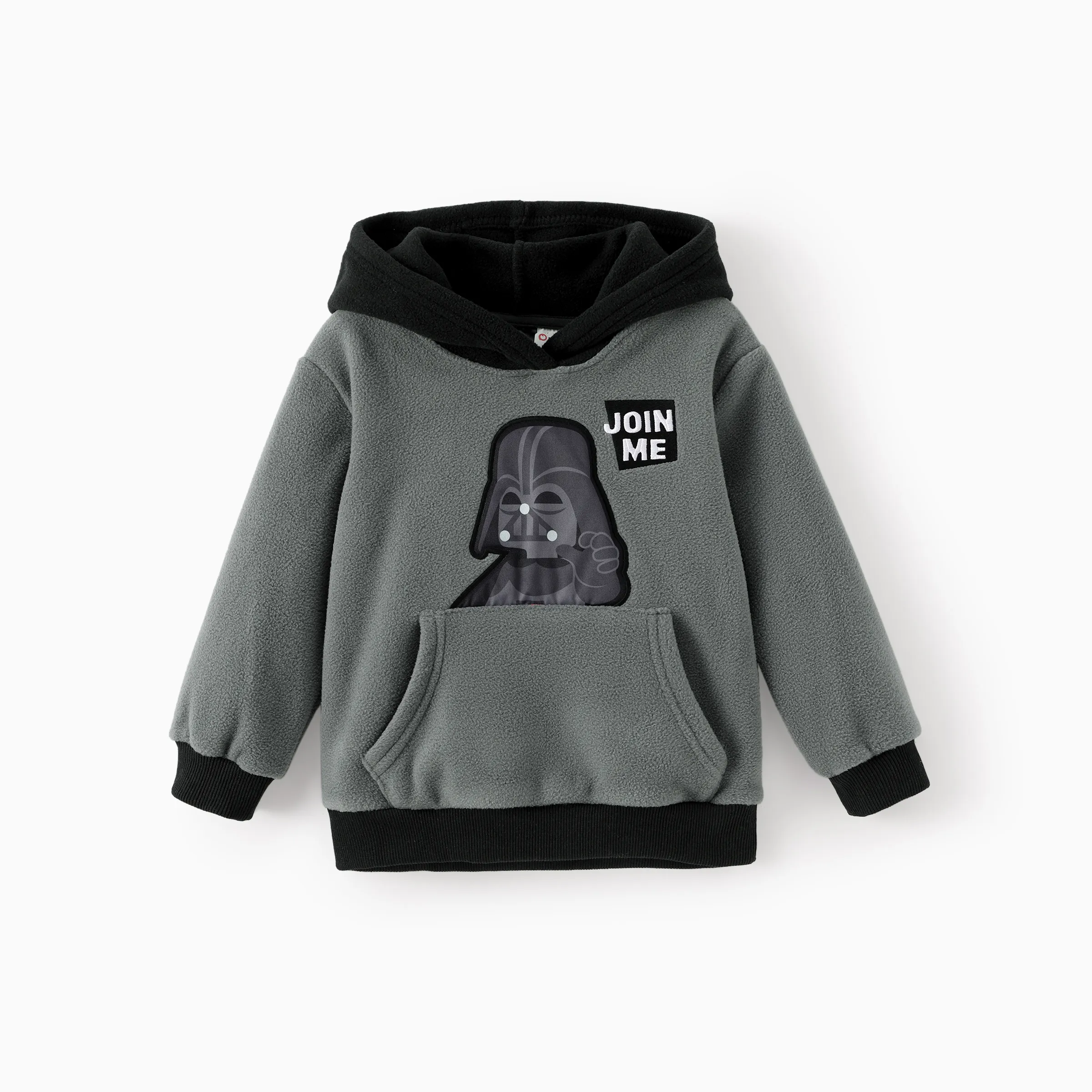 Star Wars Toddler Boy Darth Vader Polar fleece Diagonal-Pocket Hooded Sweatshirt Grey - Image 3