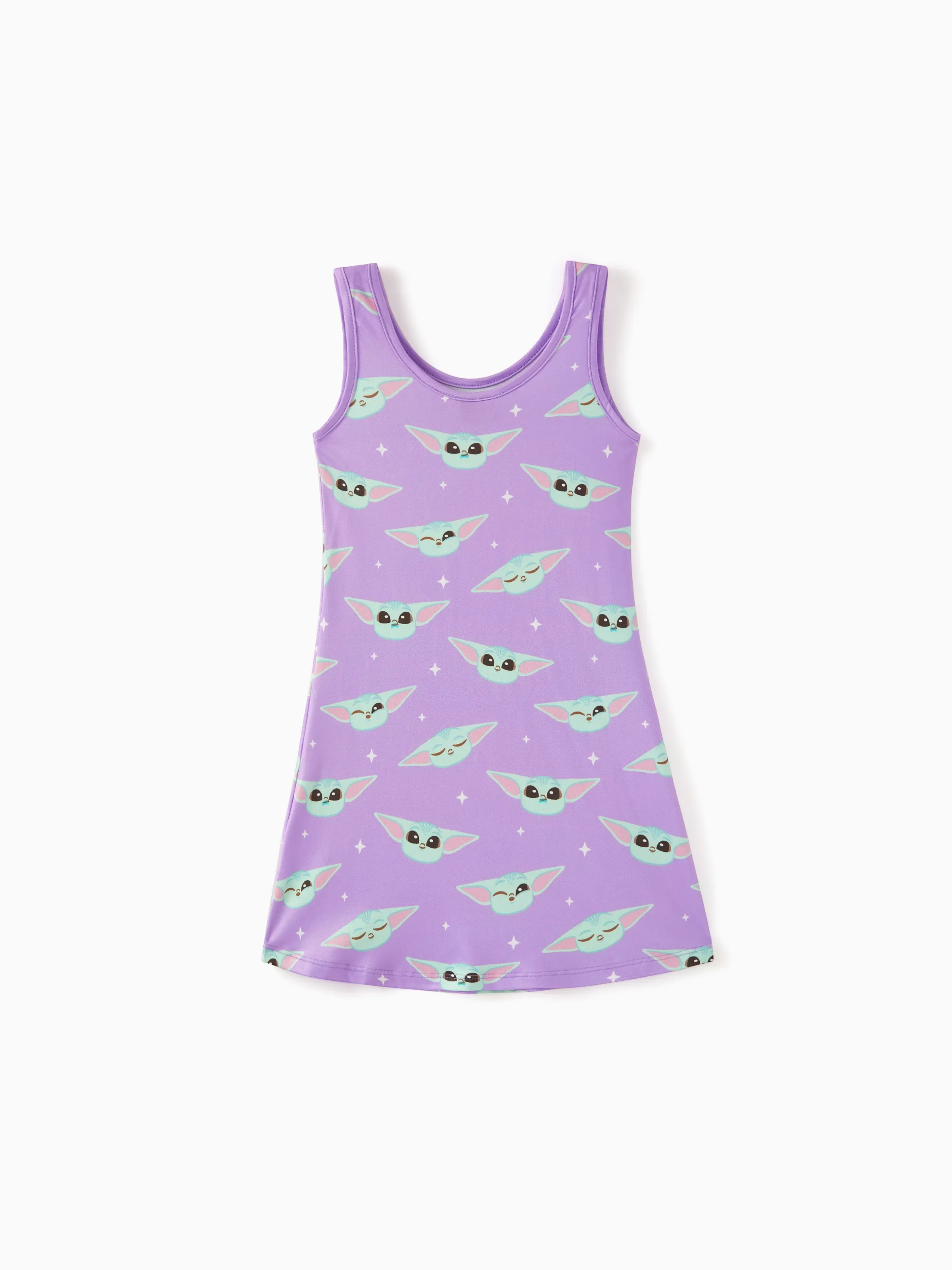 Star Wars Toddler/Kid Girl Grogu Allover Print Sleeveless Dress Purple - Image 3