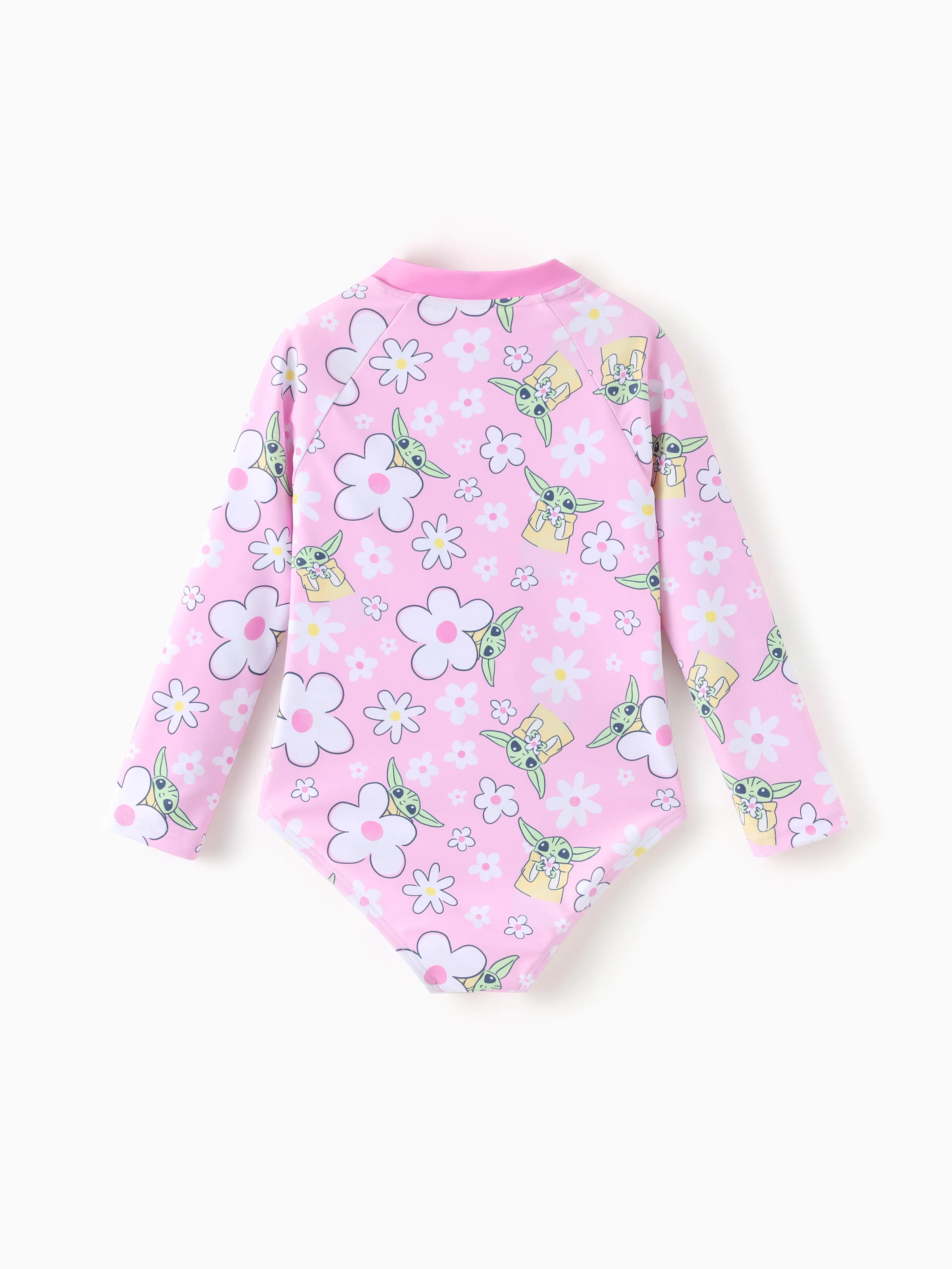 Star Wars Toddler/Kid Girl Grogu Allover Print Swimsuit Light Pink - Image 3