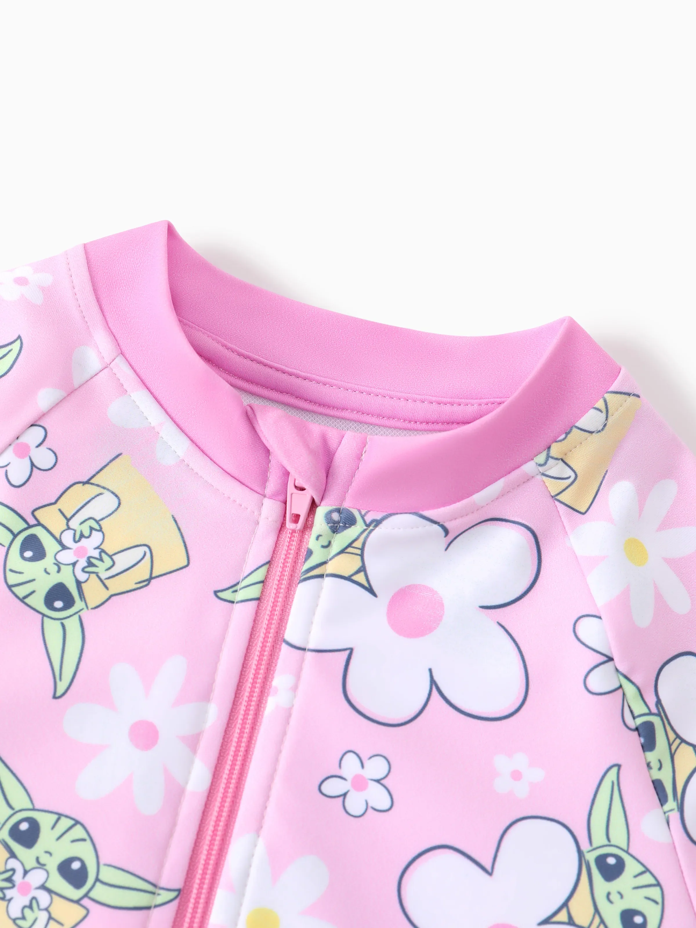 Star Wars Toddler/Kid Girl Grogu Allover Print Swimsuit Light Pink - Image 4