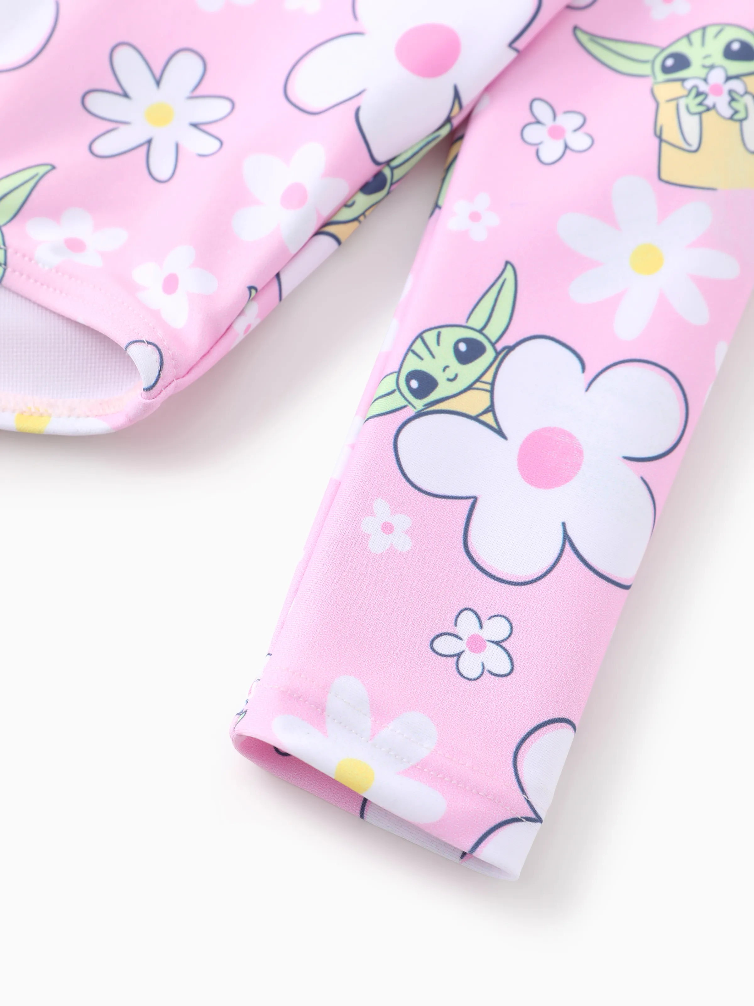Star Wars Toddler/Kid Girl Grogu Allover Print Swimsuit Light Pink - Image 5