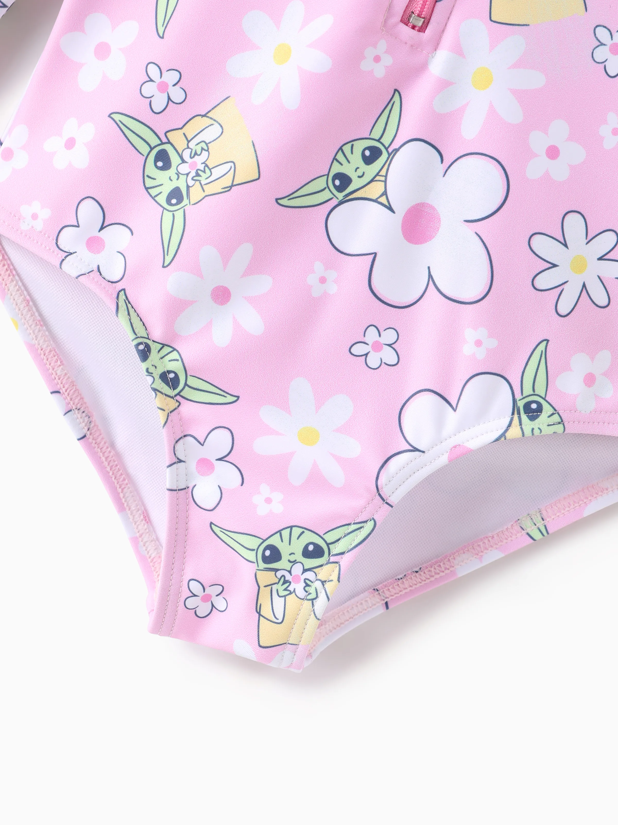 Star Wars Toddler/Kid Girl Grogu Allover Print Swimsuit Light Pink - Image 7