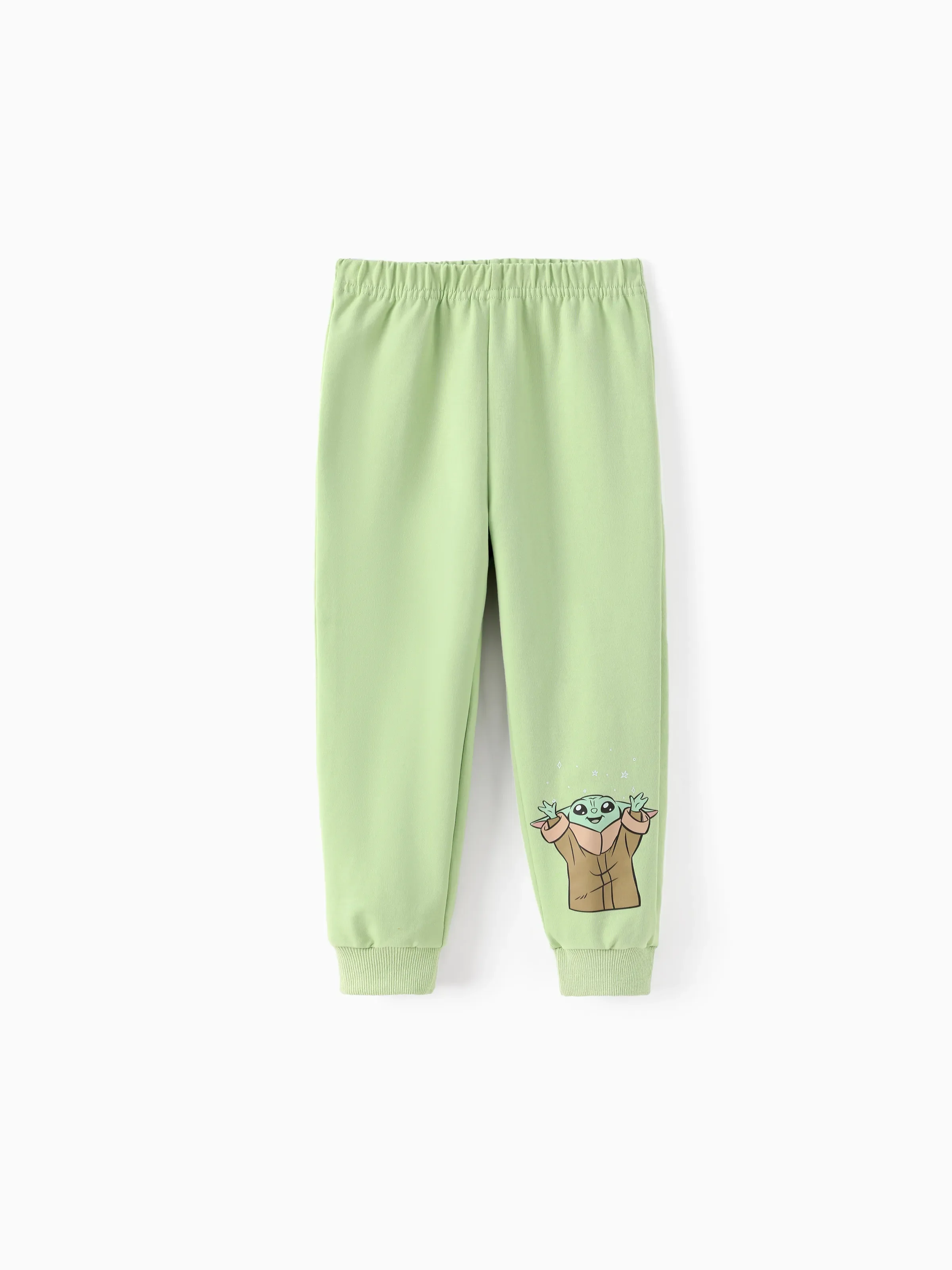 Star Wars Toddler/Kids Boy 2pcs Grogu Knit Fabric Hooded Set Light Green - Image 4