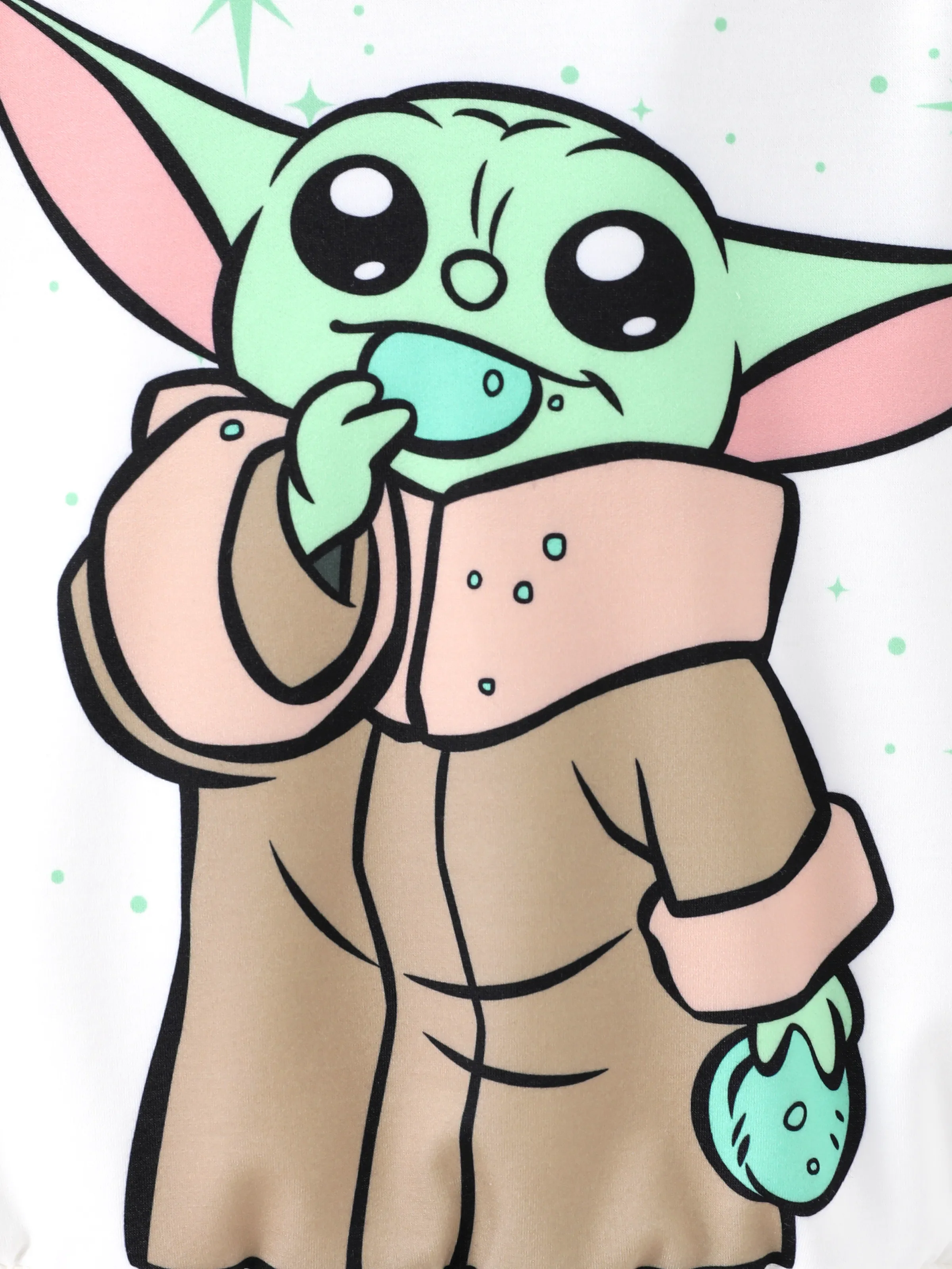 Star Wars Toddler/Kids Boy 2pcs Grogu Knit Fabric Hooded Set Light Green - Image 6
