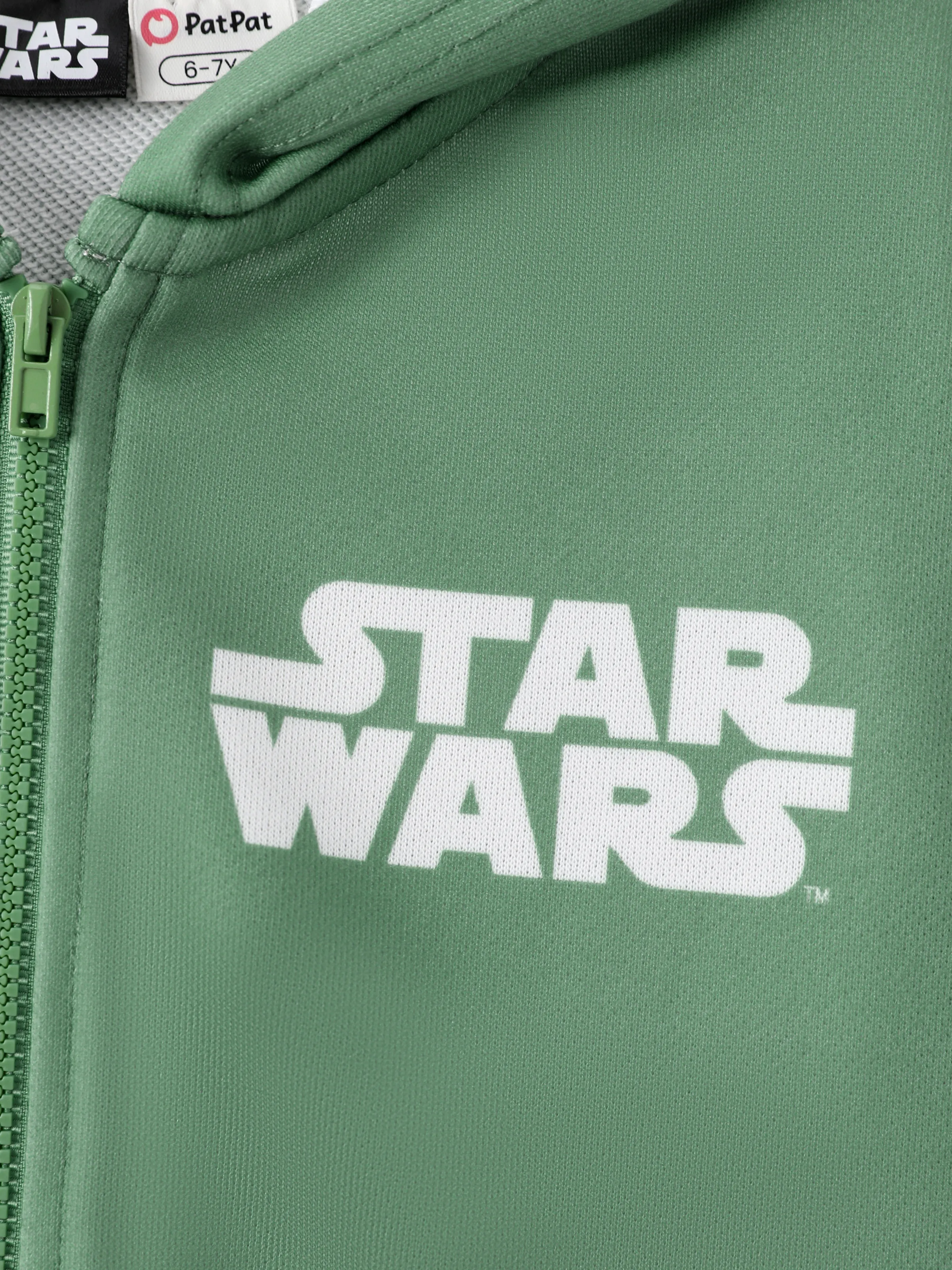 Star Wars Toddler/Kids Boy Grogu Knit Fabric Zip-up Hoodie Jacket Green - Image 9