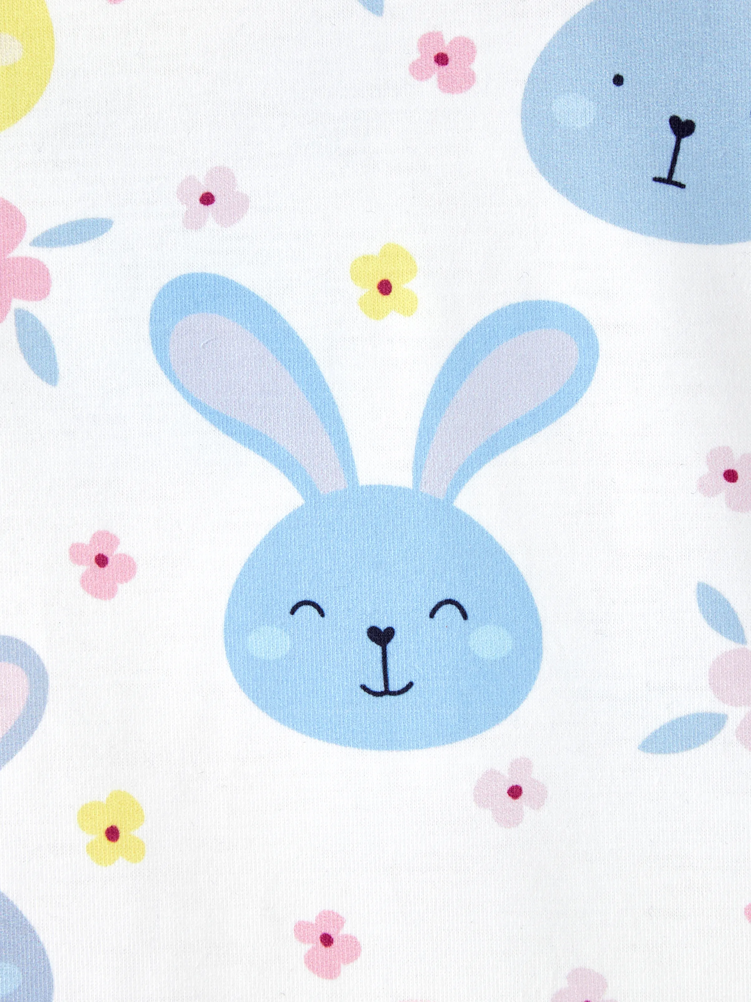 Sweet 2pcs Toddler Girl Dress Set with Ruffle Edge and Cute Rabbit Print DENIMBLUE - Image 6