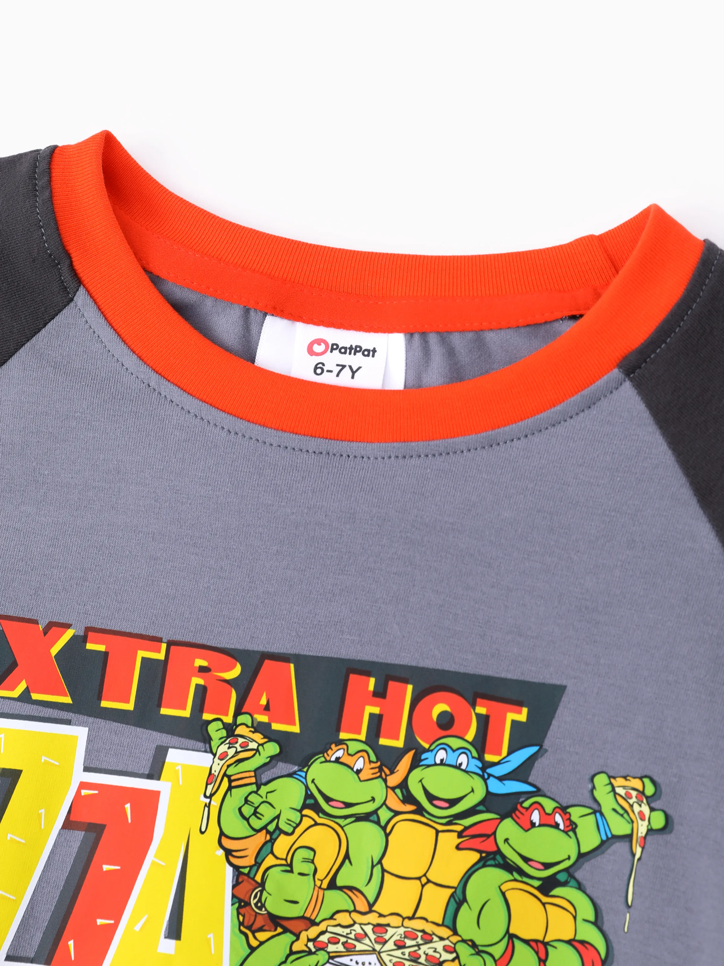 Teenage Mutant Ninja Turtle Kid Boy 1pc Cotton Character Print Colorblock T-Shirt Grey - Image 3