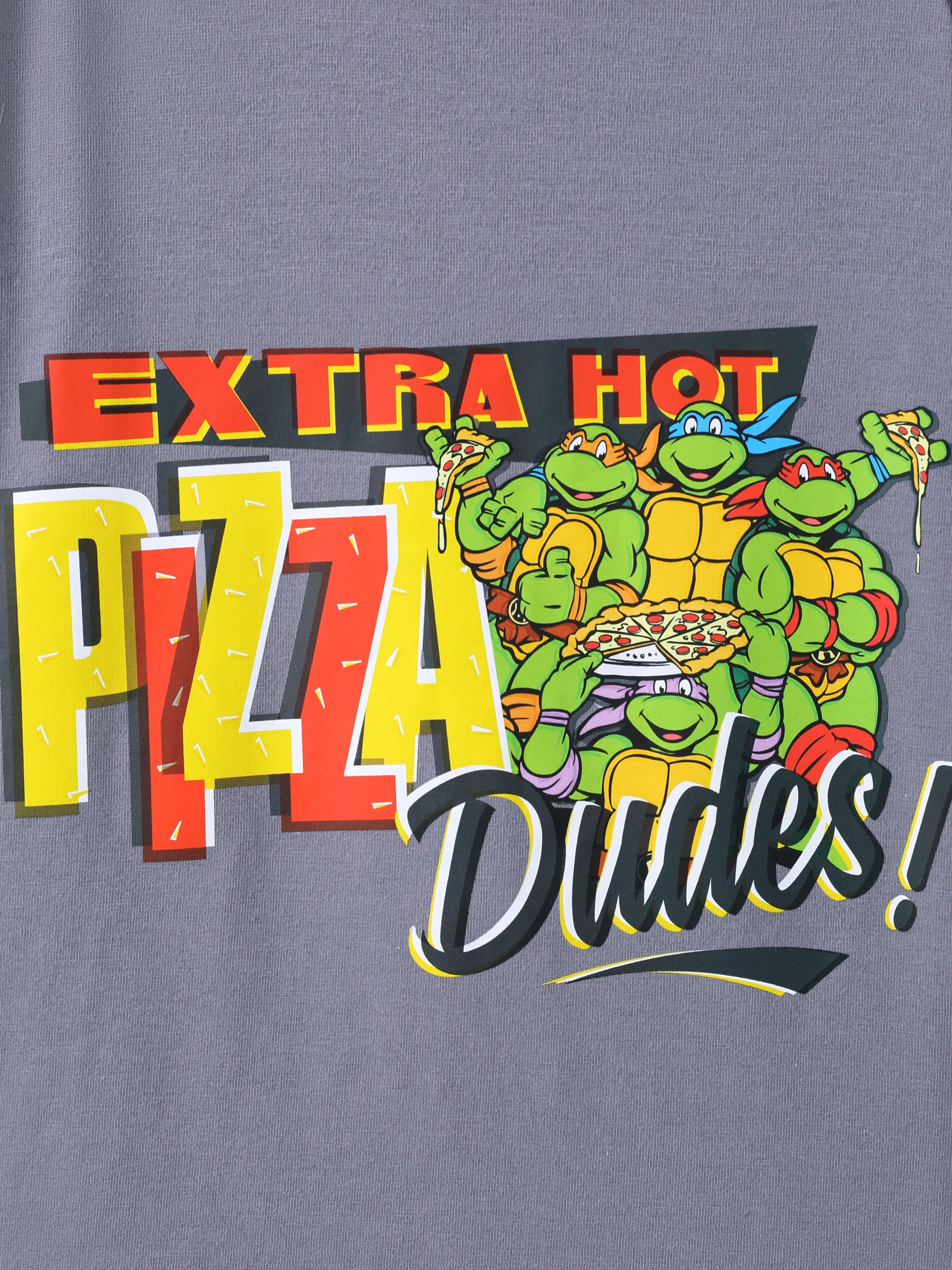 Teenage Mutant Ninja Turtle Kid Boy 1pc Cotton Character Print Colorblock T-Shirt Grey - Image 4