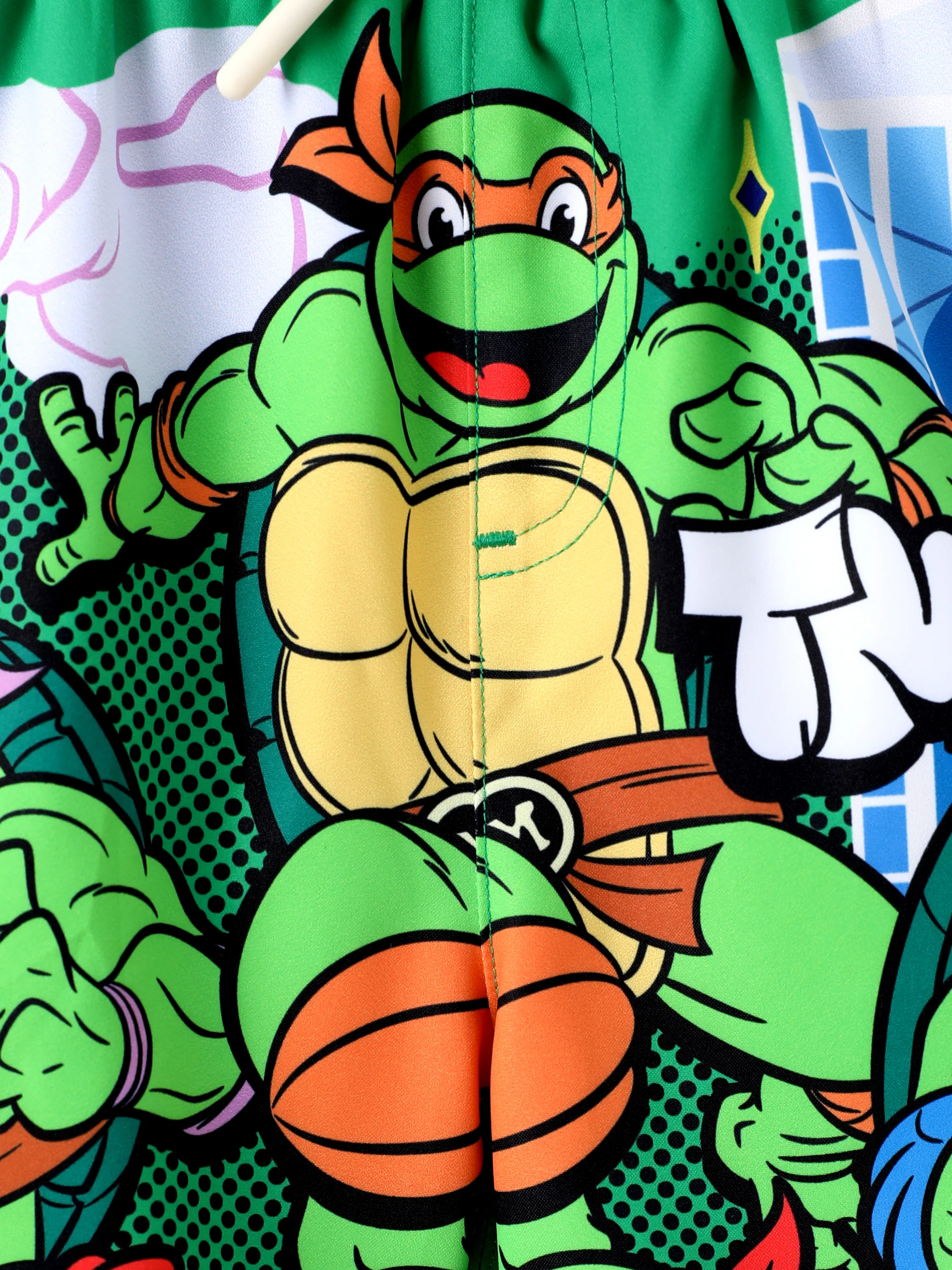 Teenage Mutant Ninja Turtle Toddler/Kid Boy Character Print Sunproof UPF50+ Swimming Trunks Green - Image 2