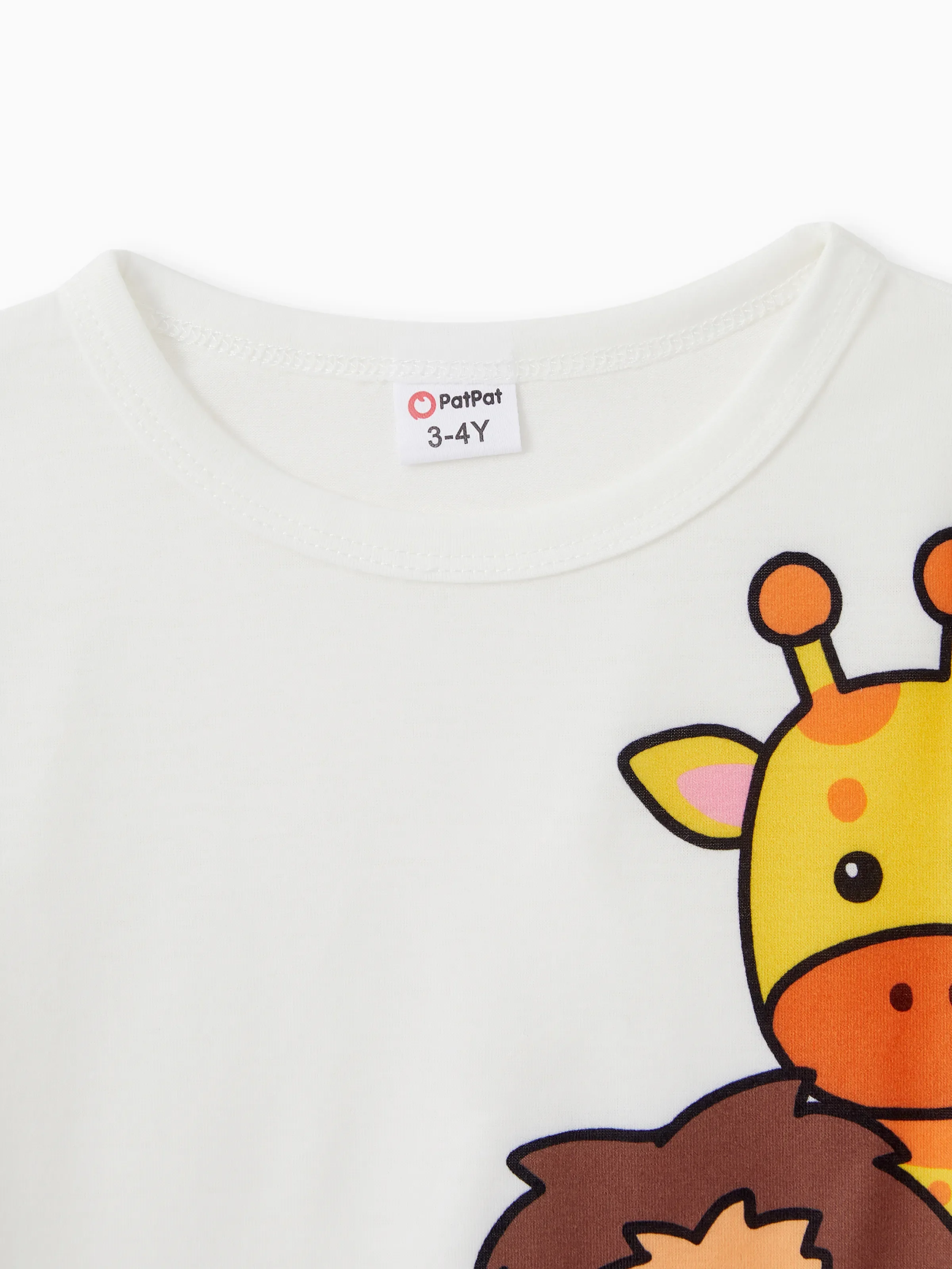 Toddler Boy Animal Giraffe Print Short-sleeve Tee White - Image 3