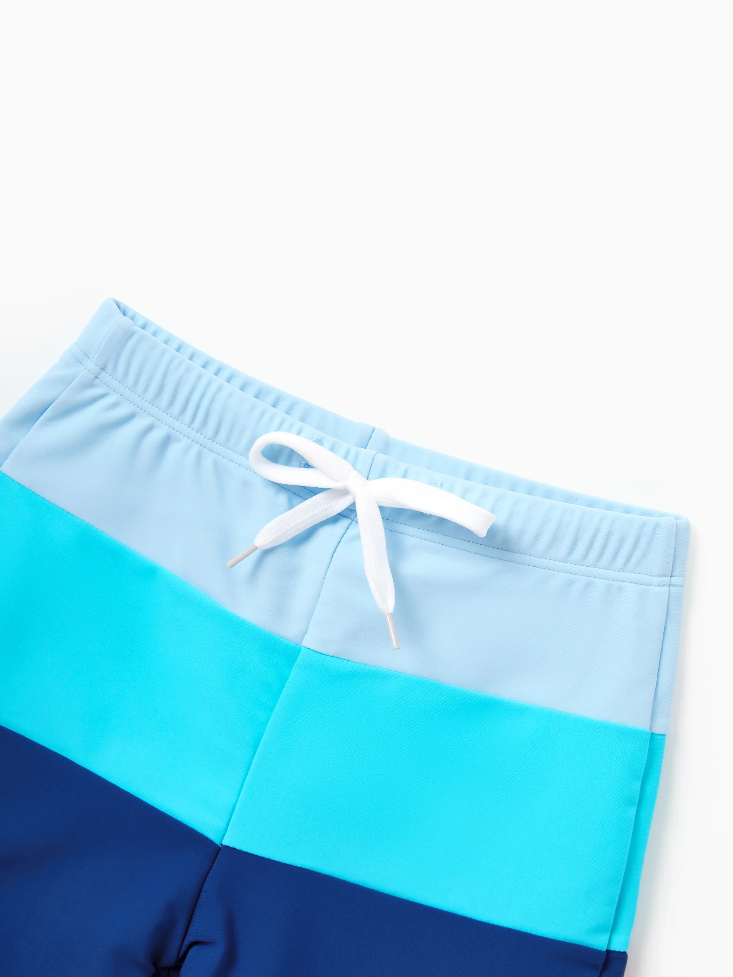 Toddler Boy Color Block Swim Trunks Set Blue - Image 4