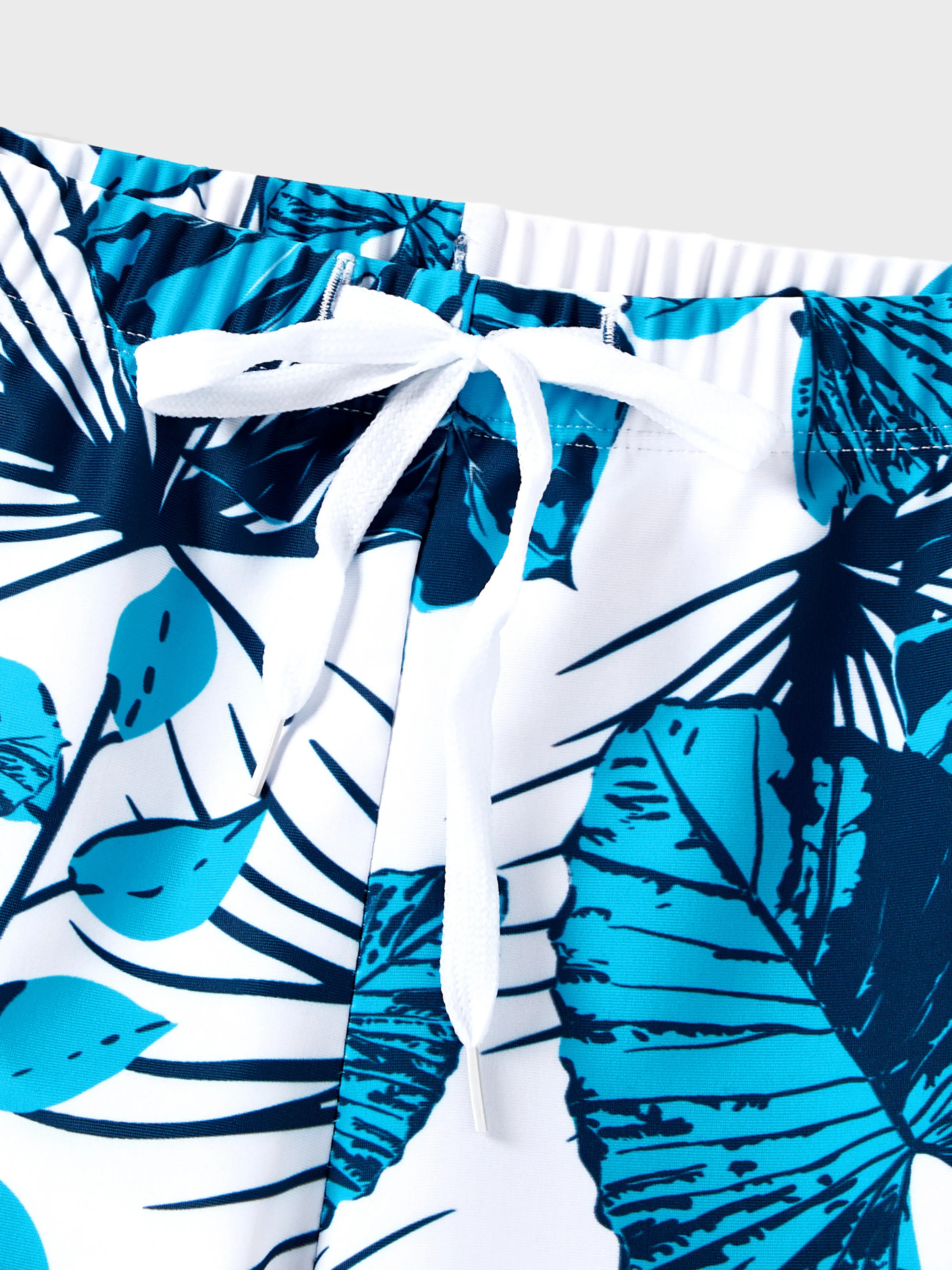 Toddler Boy Drawstring Swim Trunks BLUEWHITE - Image 3