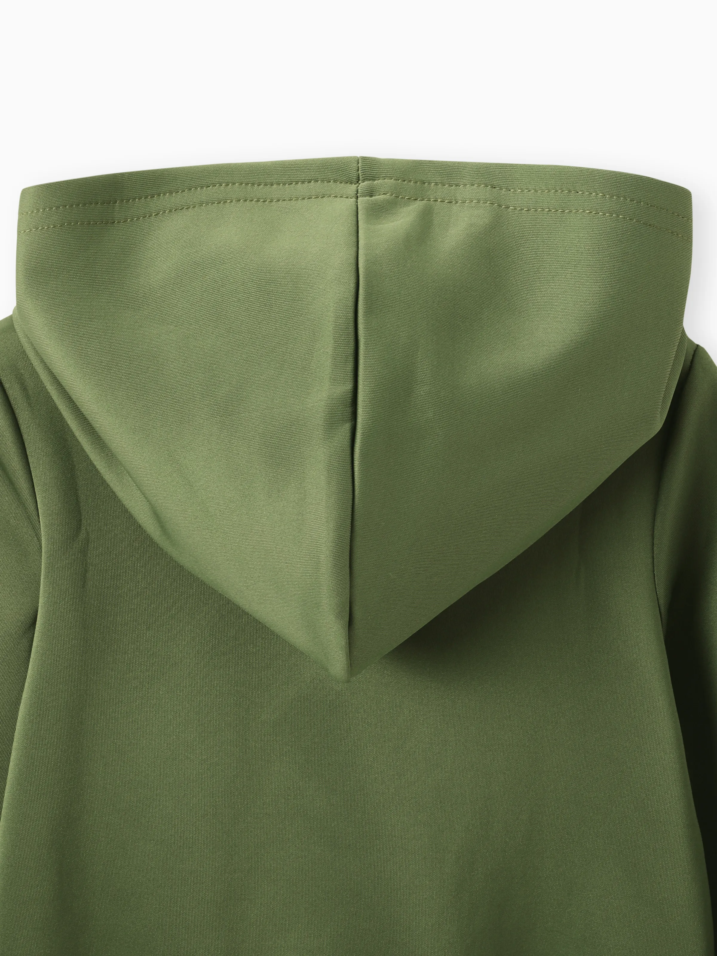 Toddler Boy Face Graphic Textured Solid Color Hoodie Sweatshirts Army green - Image 4