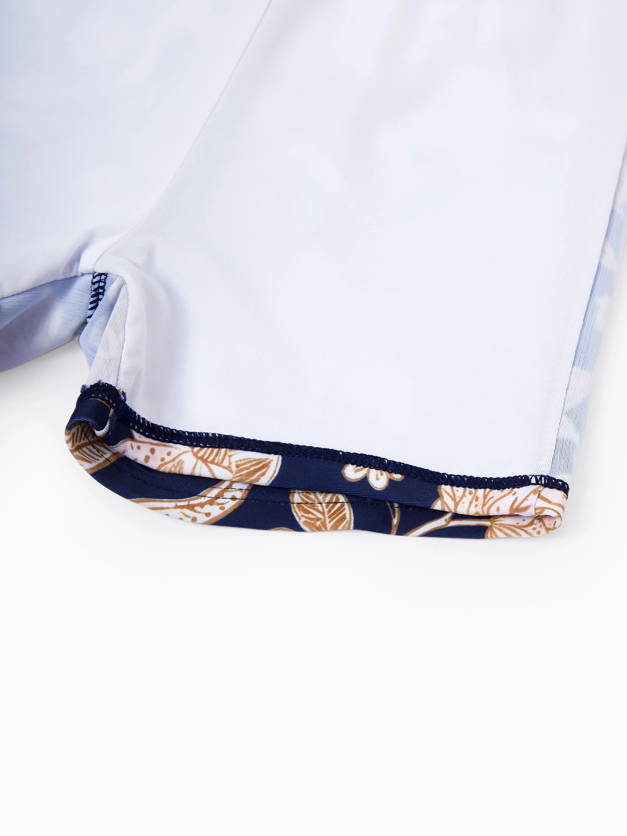 Toddler Boy Floral Print Swim Trunks Deep Blue - Image 4