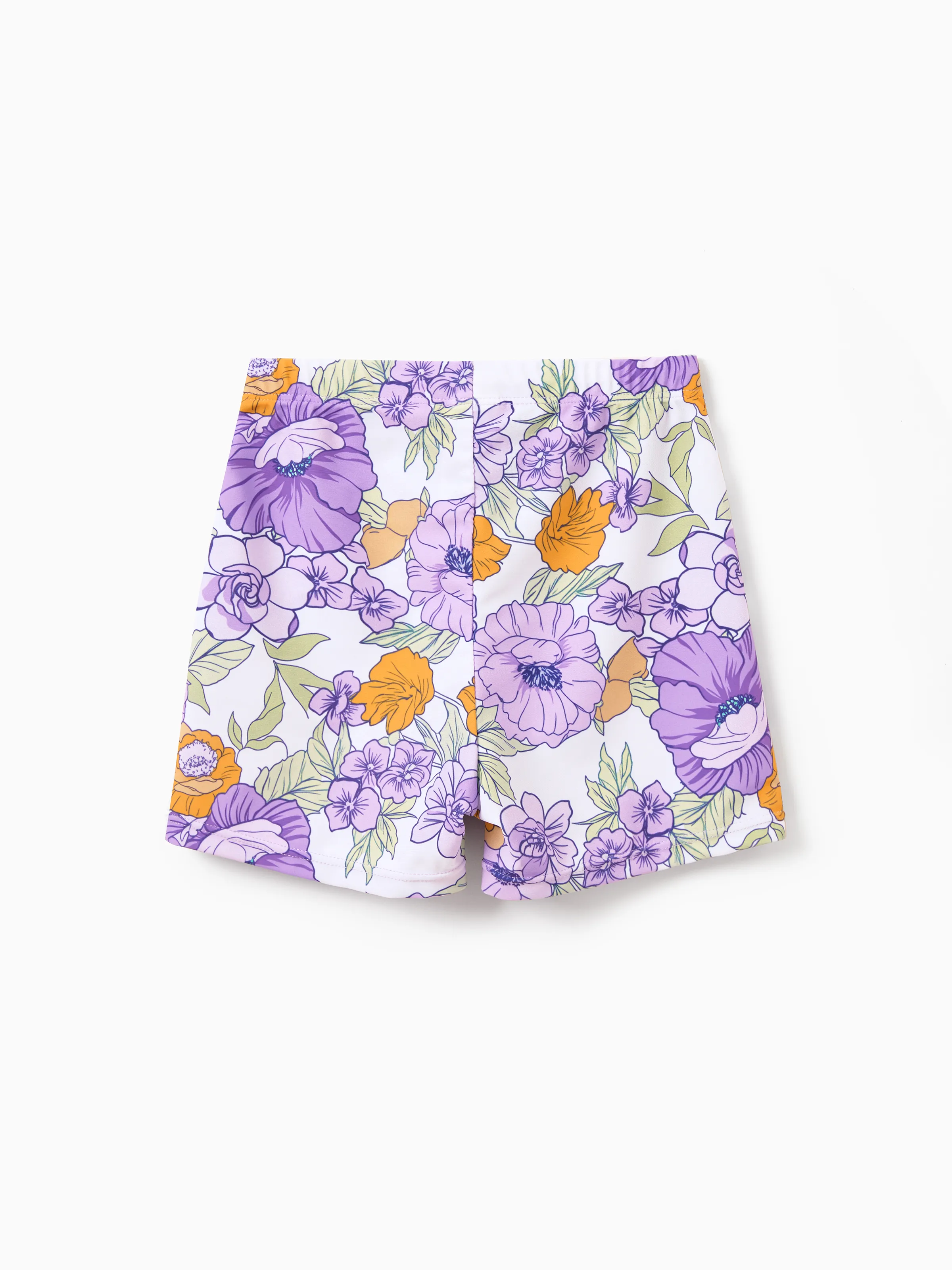Toddler Boy Floral Print Swim Trunks Set Purple - Image 3