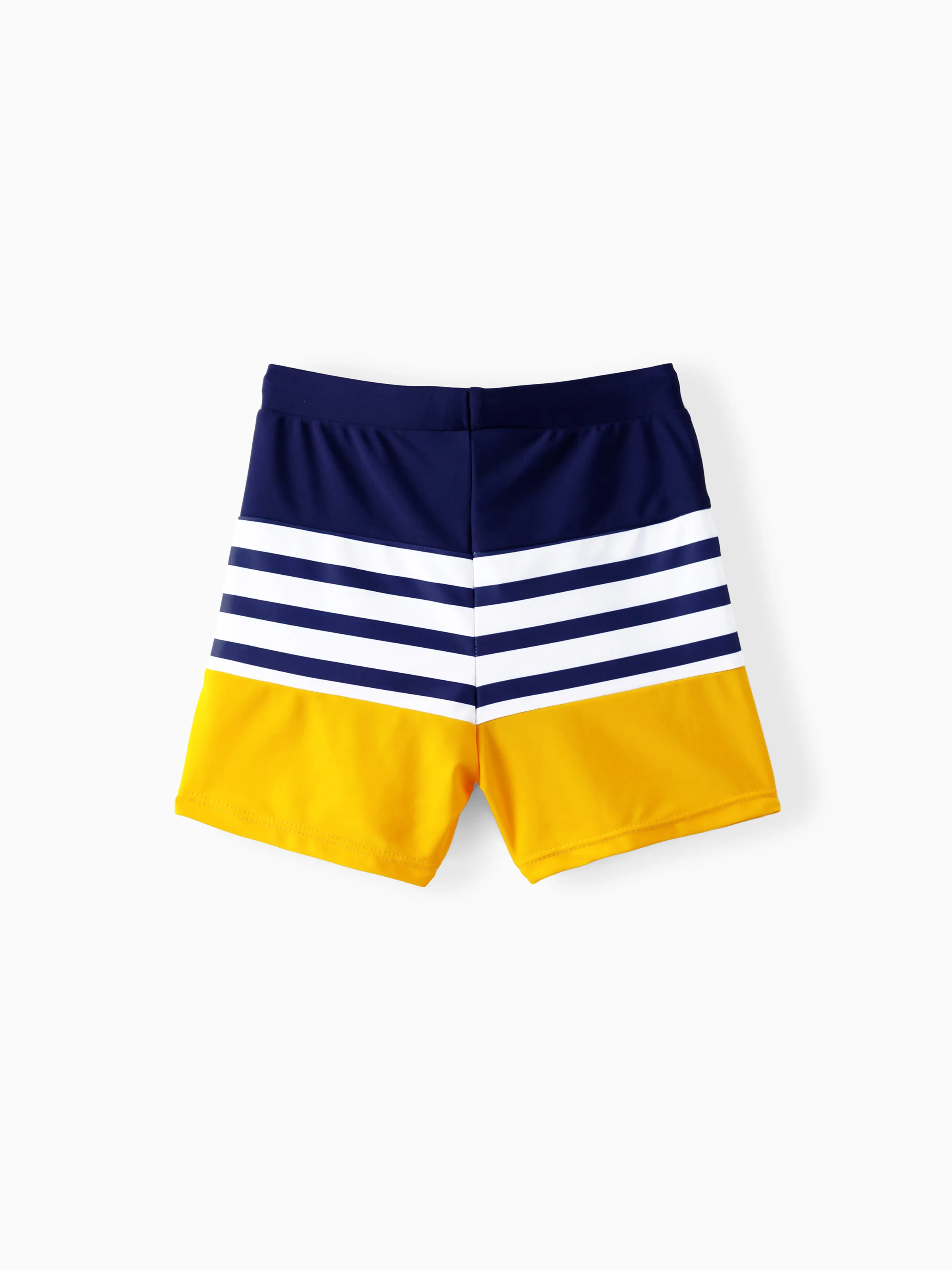 Toddler Boy Stripe & Colorblock Spliced Swim Trunks Shorts ColorBlock - Image 3