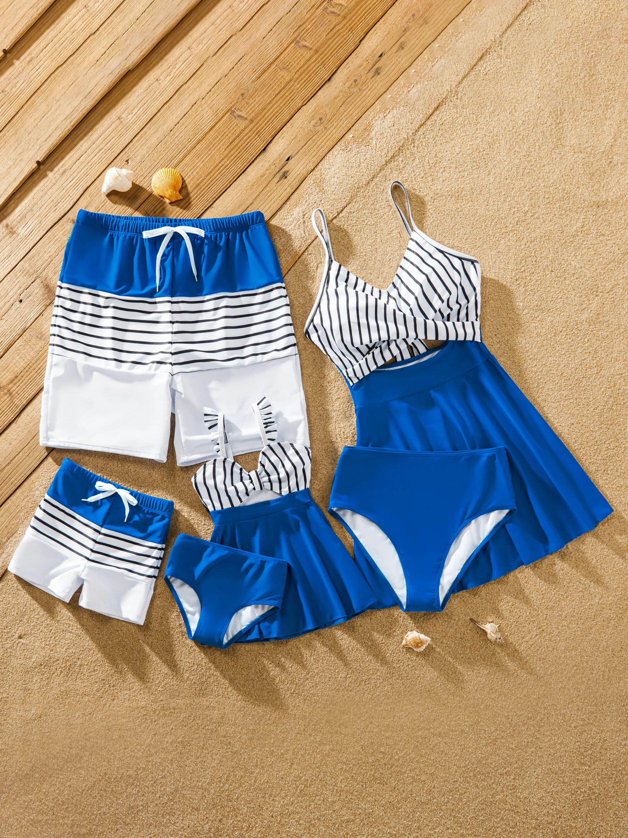 Toddler Boy Swimsuit Colorblock Drawstring Swim Trunks Color block - Image 2
