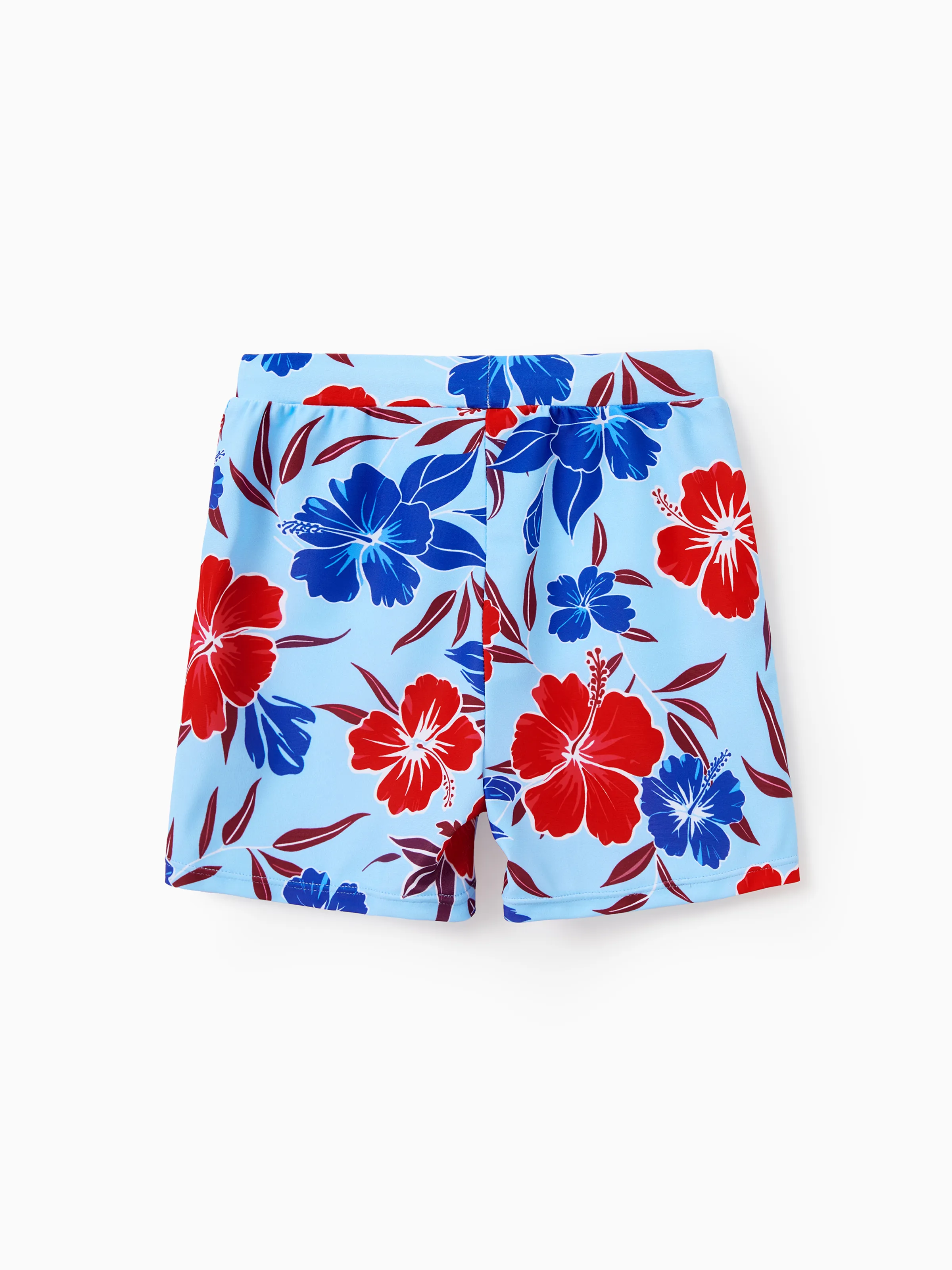 Toddler Boy Swimwear Floral Swim Trunks Set for Boys, Perfect for Summer Beach Days & Pool Parties Red - Image 3