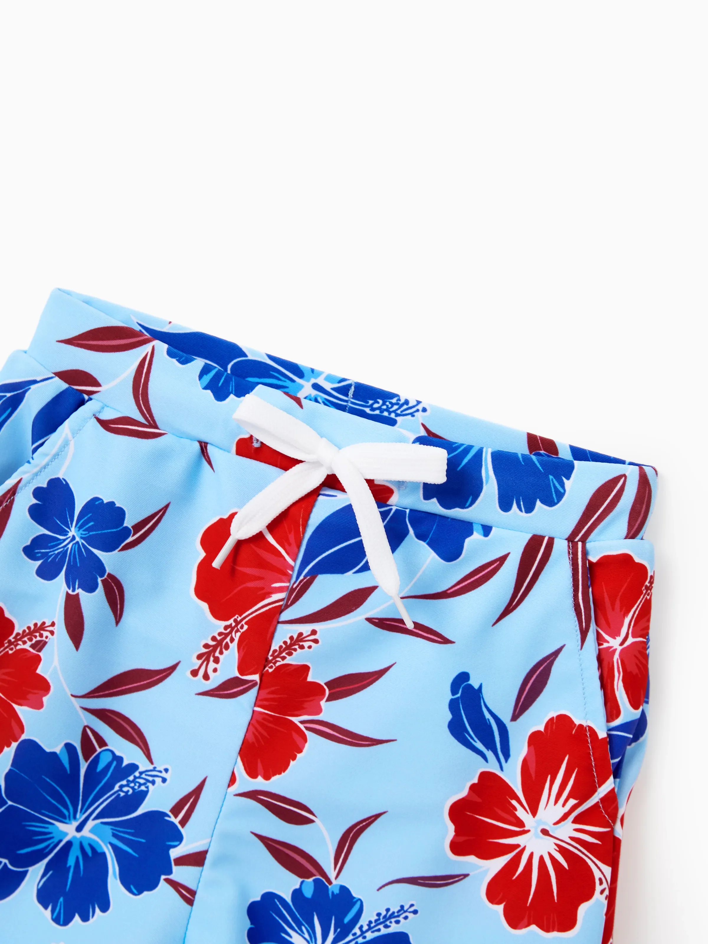 Toddler Boy Swimwear Floral Swim Trunks Set for Boys, Perfect for Summer Beach Days & Pool Parties Red - Image 4